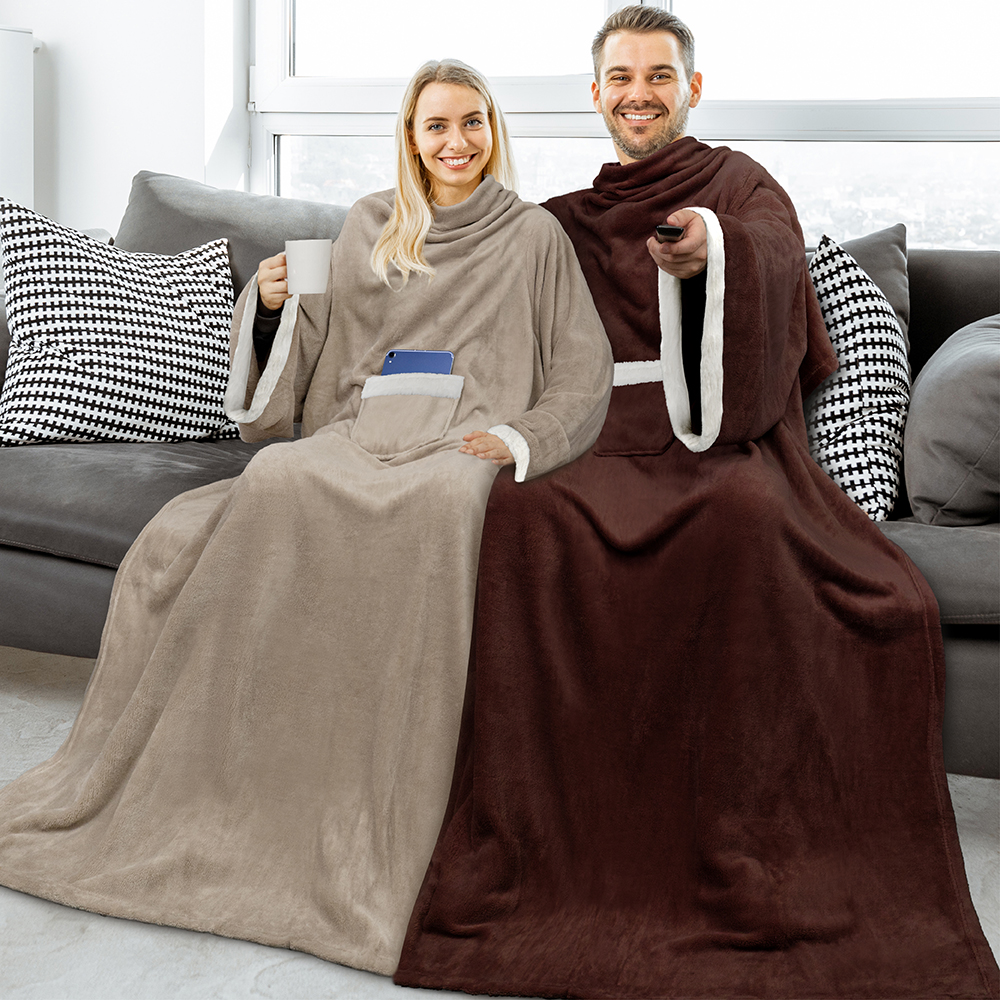Manta Usable con Mangas Bolsillo Vellón Cálida TV Salón Manta Regalo Adultos - Imagen 13 de 117