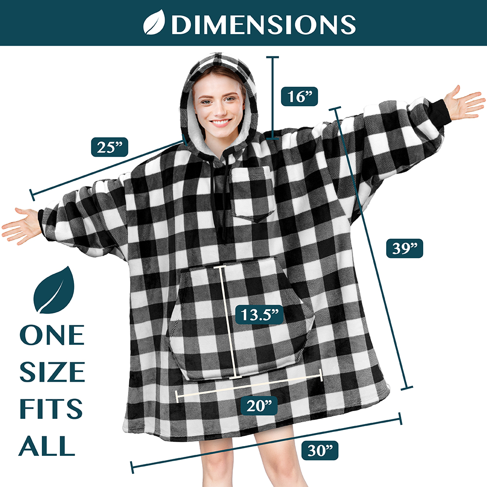 Blanket Sweatshirt Sherpa Plush Soft Comfy Fleece Oversized Hoodie Pocket Gift - Picture 34 of 117