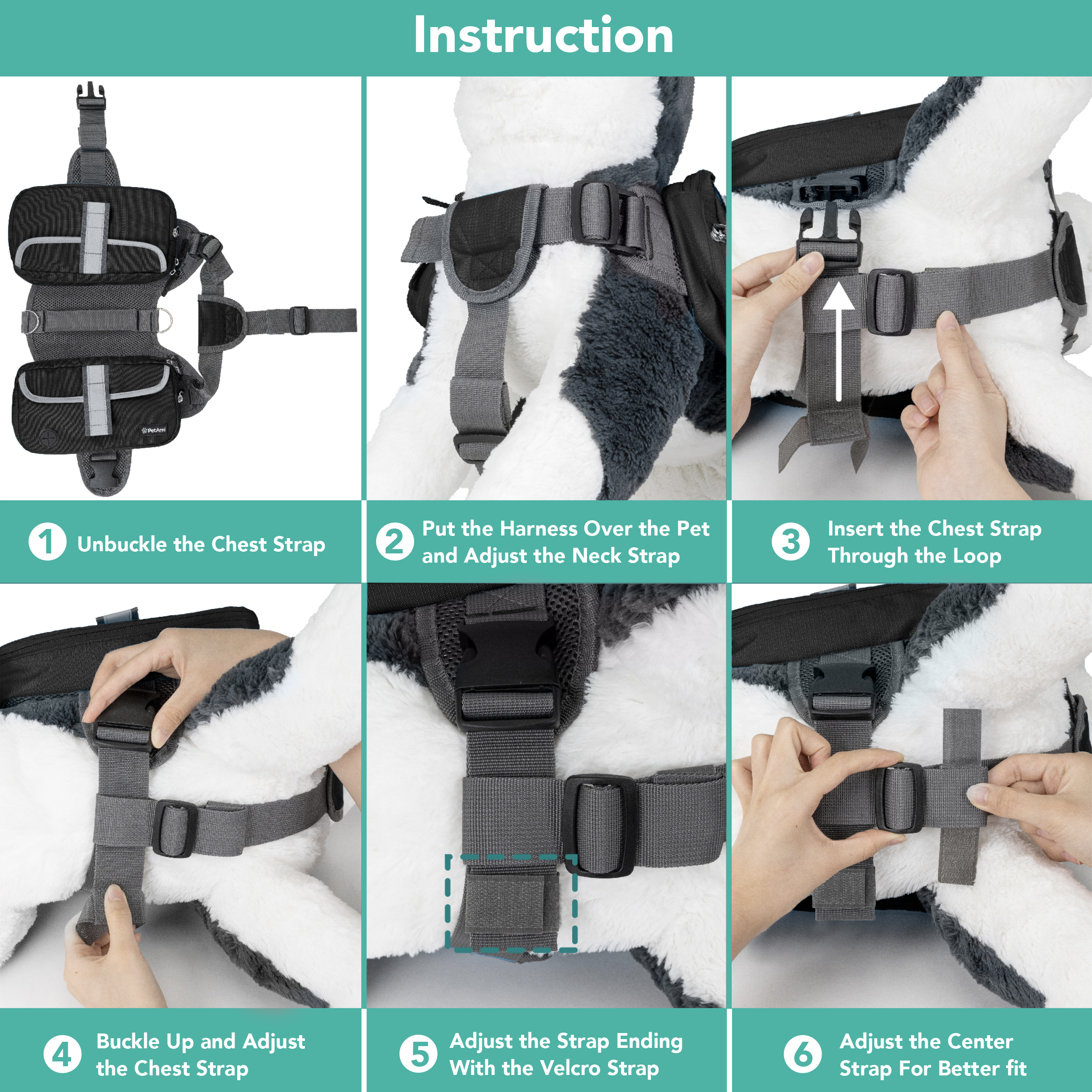 Dog Harness Backpack for Medium Large Dogs Hiking Pet Backpack Saddle Bag Pack