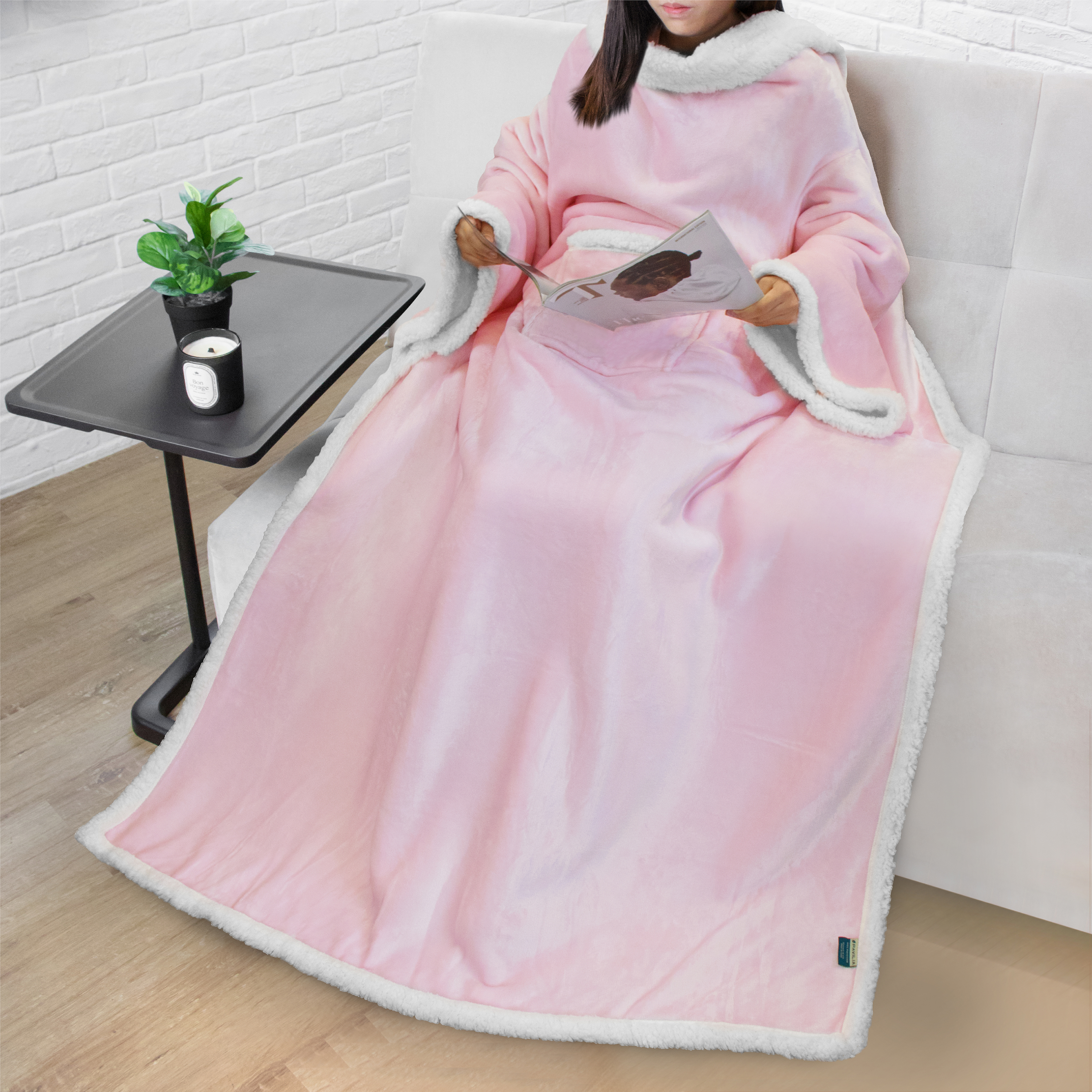 Manta de TV de lana con mangas y bolsillo vestido portátil manta regalo hombres mujeres - Imagen 27 de 76