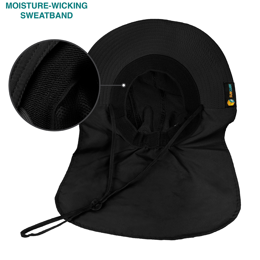 Men Women Boonie Hat With Neck Flap Fishing Hiking Outdoor UV Protection Sun Hat eBay