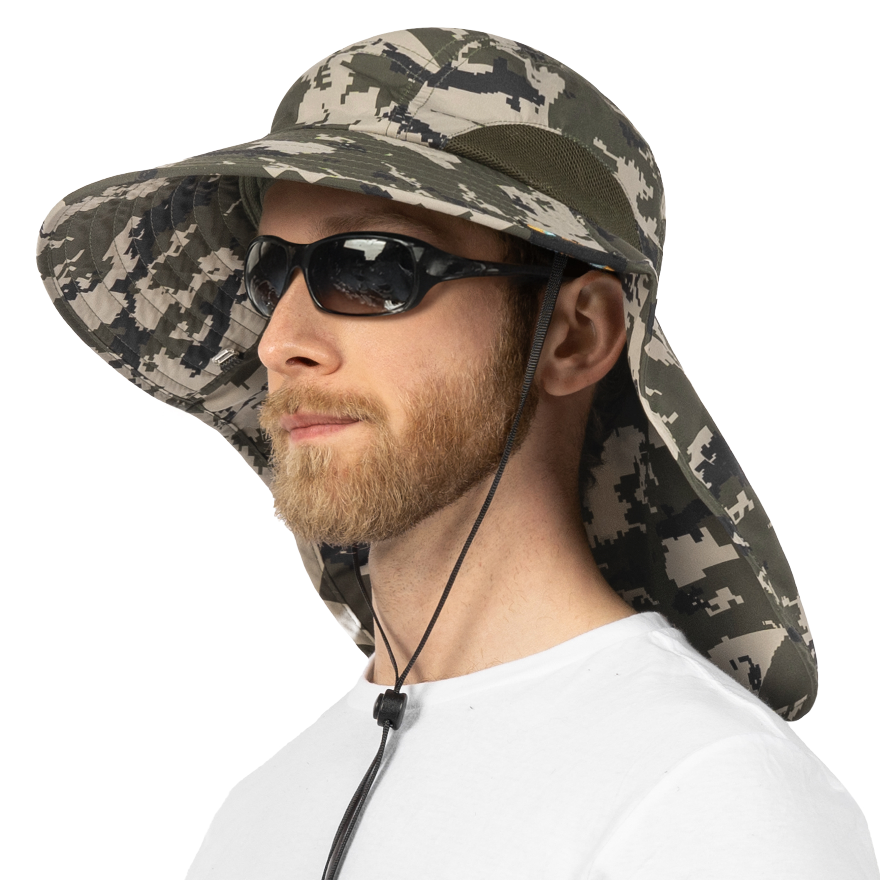 Sombrero para el Sol con Solapa para el Cuello Ala Ancha Sombrero para Senderismo 50+UPF Hombres Mujeres Pesca Safari FPS - Imagen 53 de 128
