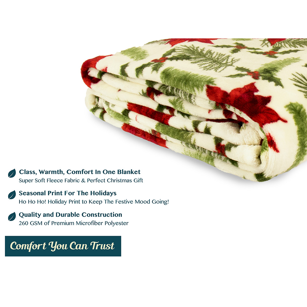 Merry Christmas Throw Blanket Holiday Pattern Decor Soft Fleece Sofa Couch Gift - Picture 66 of 110