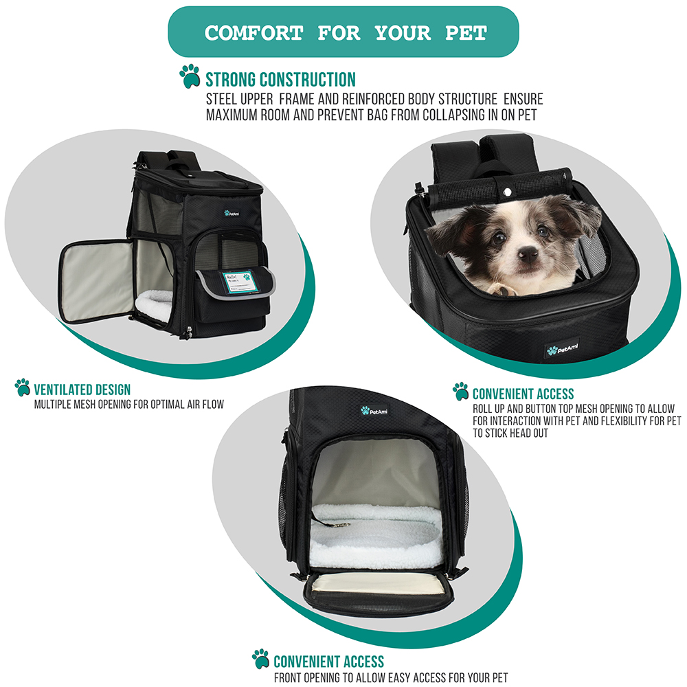 Airline Approved Pet Carrier Bag Outdoor Ventilated Design Pet Travel Carrier Backpack for Cats Small Dogs Foldable Pet Carrier for Travel Hiking 