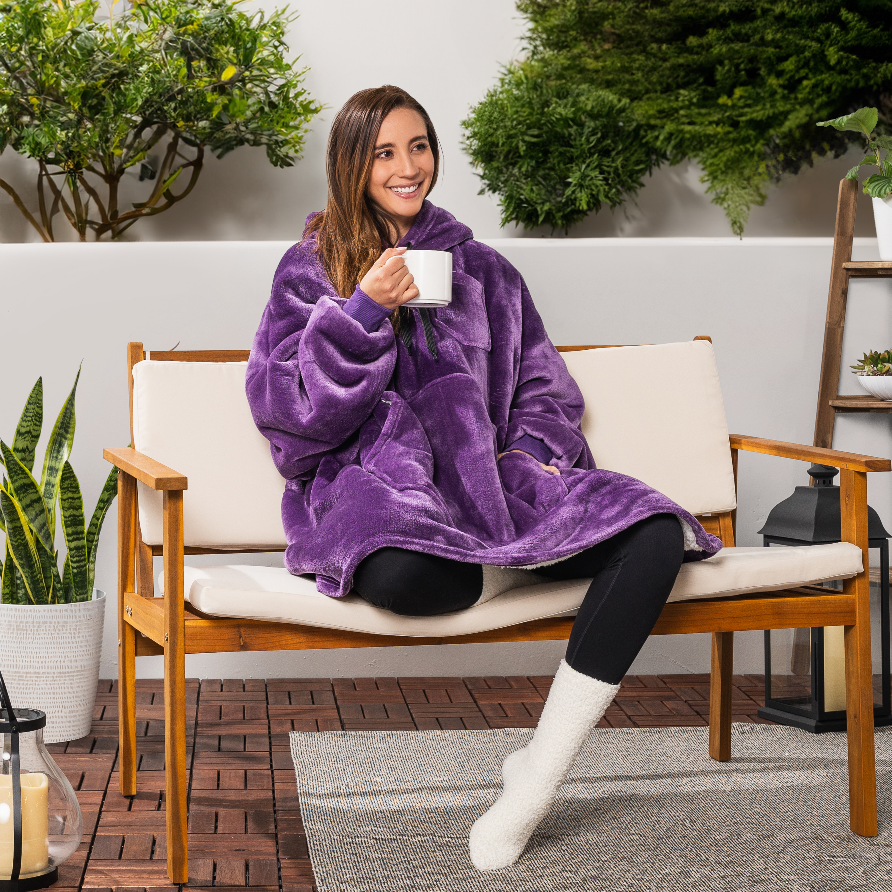 Blanket Sweatshirt Sherpa Plush Soft Comfy Fleece Oversized Hoodie Pocket Gift - Picture 86 of 117