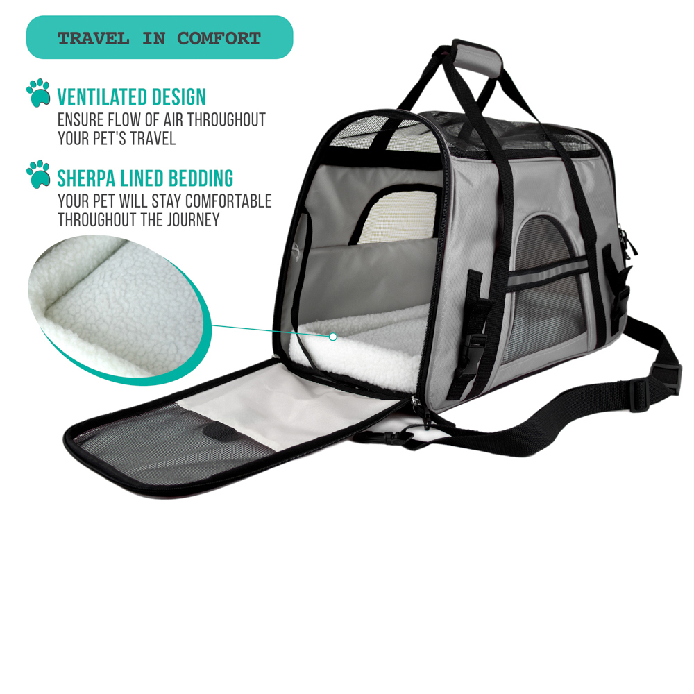 Pet Dog Cat Carrier Bag Soft Sided Comfort Travel Tote Case Airline Approved US - Picture 179 of 215