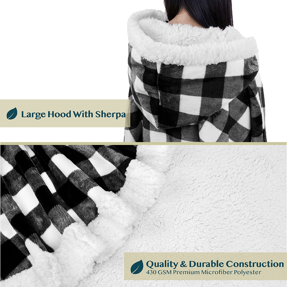 Manta portátil con capucha Angel Wrap para mujer acogedora poncho envolvente capucha tiro para adulto - Imagen 55 de 184