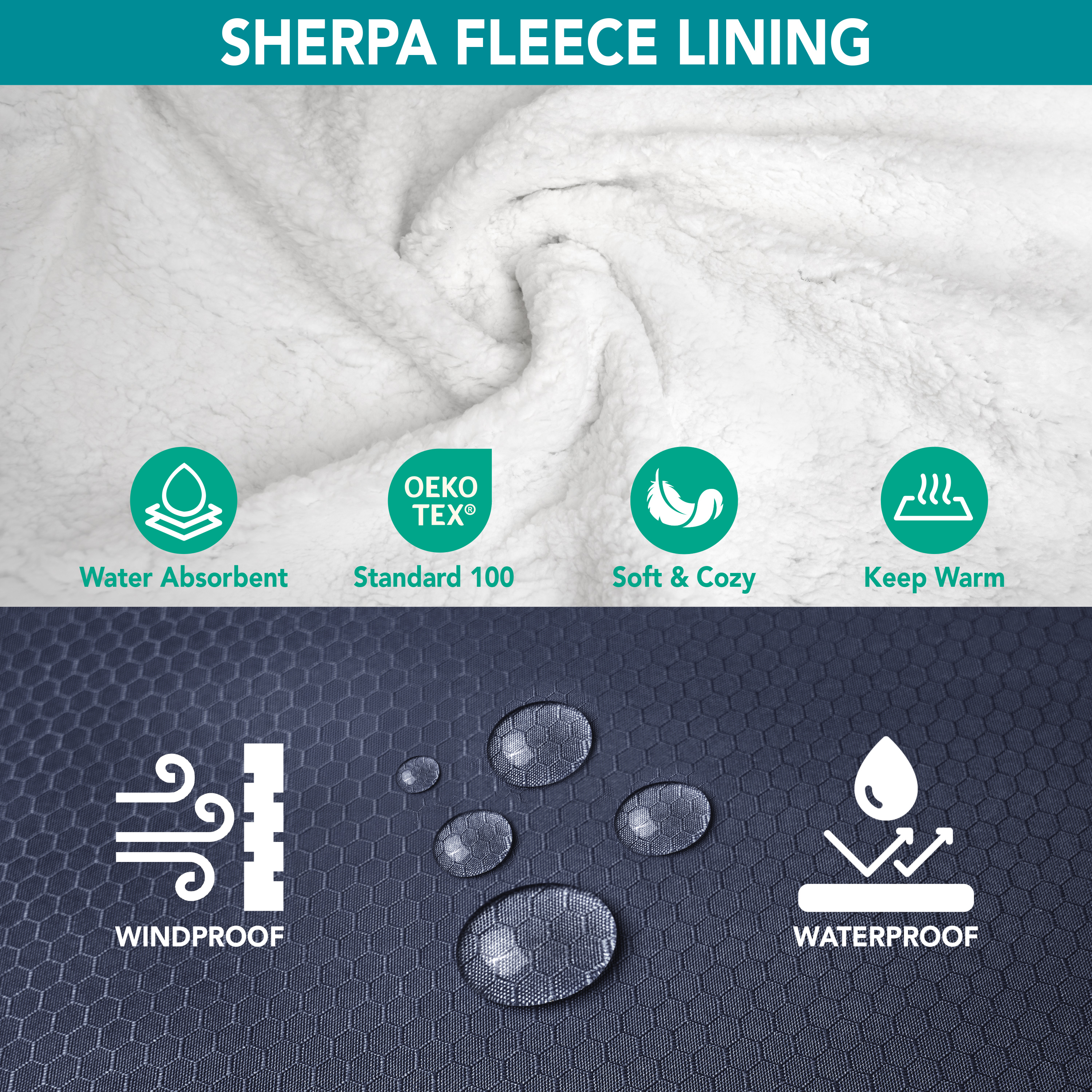 Adult Swim Parka Warm Sherpa Hooded Water Resistant for Swimming Surf Men Women - Picture 20 of 30