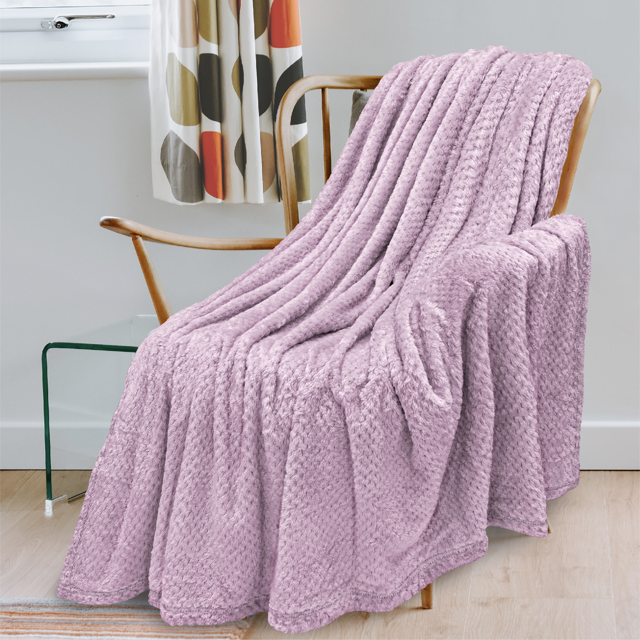 Throw Blanket for Sofa Couch Bed Lightweight Microfiber Polyester Waffle Pattern - Picture 83 of 190
