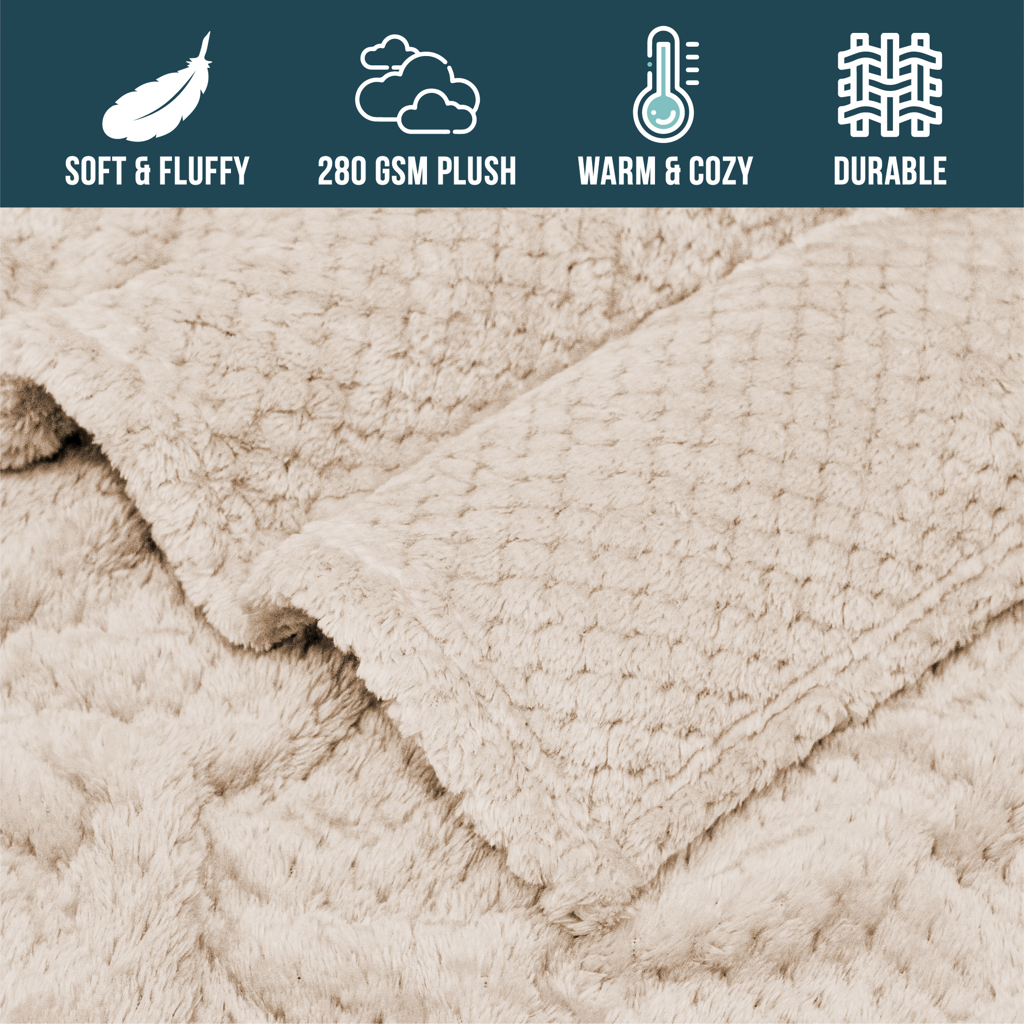 Throw Blanket for Sofa Couch Bed Lightweight Microfiber Polyester Waffle Pattern - Picture 74 of 190