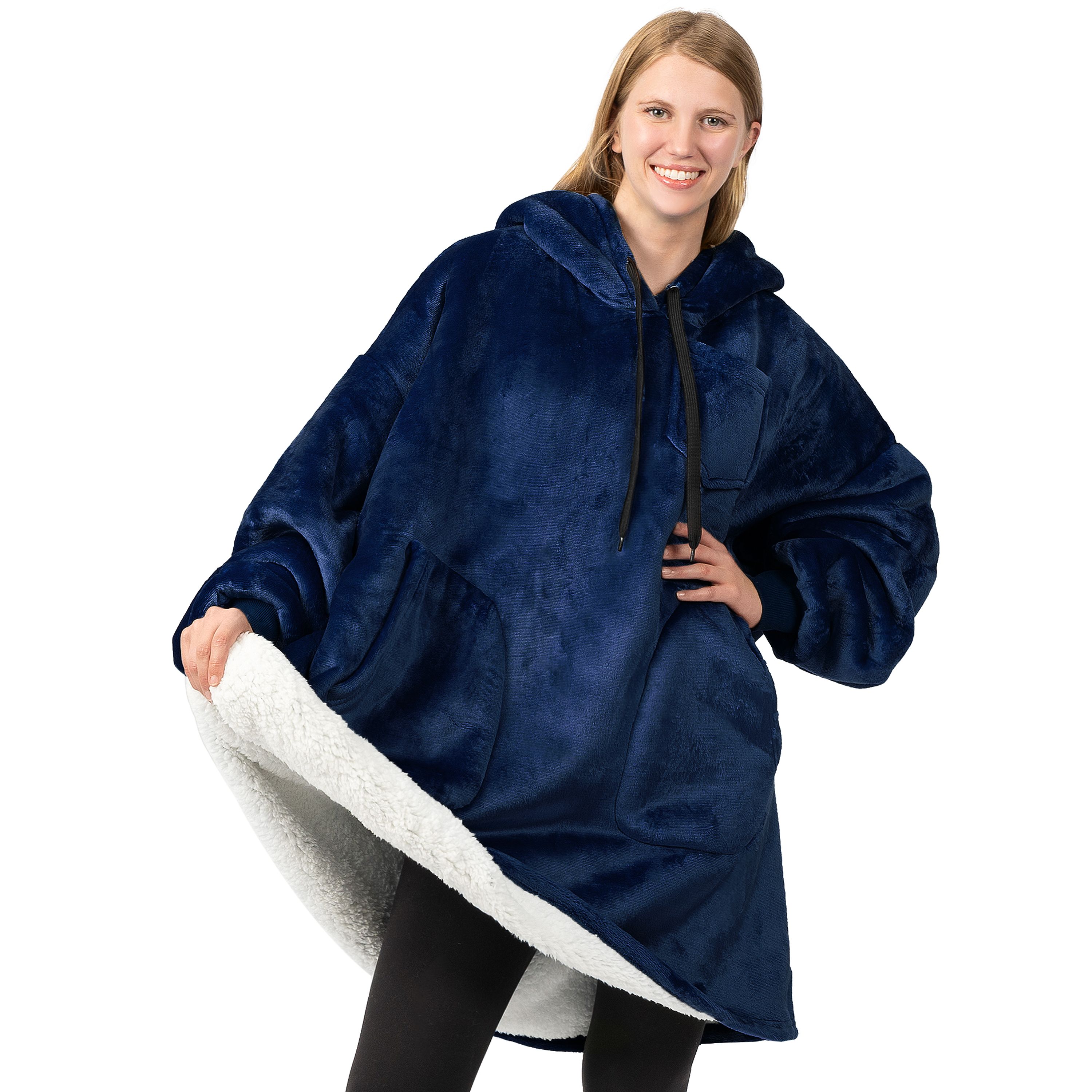 Manta Sudadera Sherpa Forro Felpa Suave Cómoda Vellón Gran Tamaño Sudadera con Capucha Bolsillo - Imagen 57 de 118