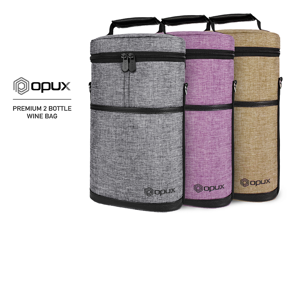 Insulated Wine Carrier Tote Bag Two 2 Bottle Padded Cooler Bag Travel Protection - Picture 51 of 85
