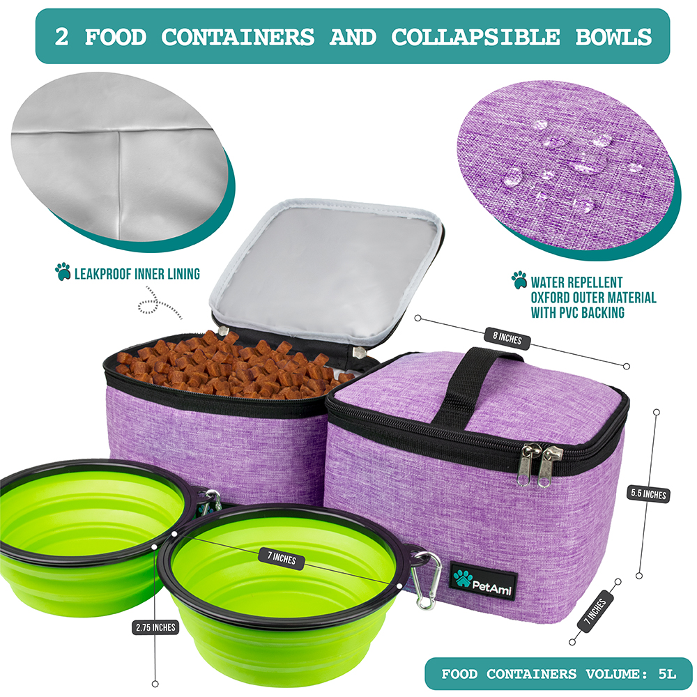 Pet Supply Travel Bag Set Weekend Tote Dog Gear Food Carrier Accessory Organizer - Picture 33 of 59