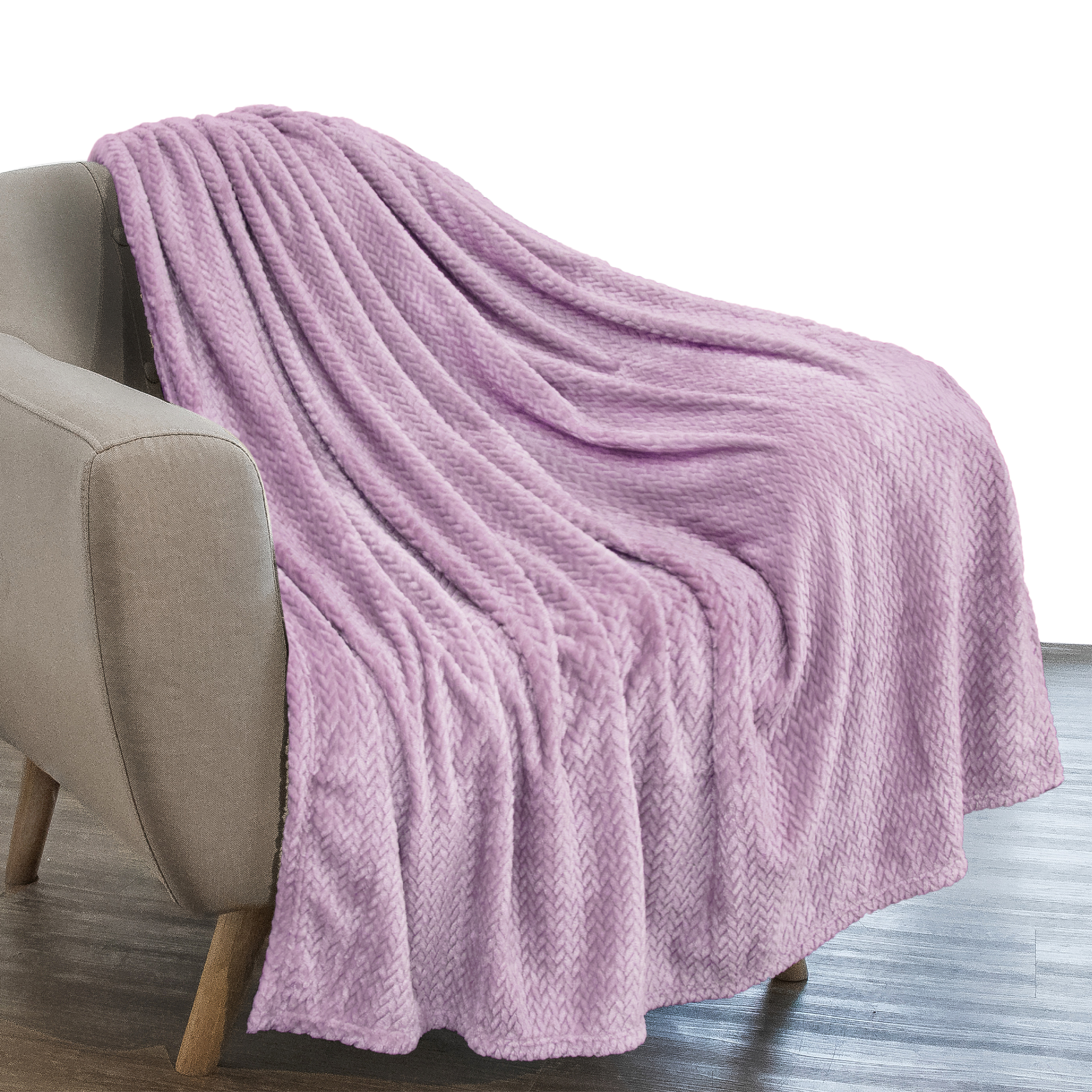 Violet King Size Plush Fannel Fleece Blanket Soft Luxury Sofa Bed Throw gift 