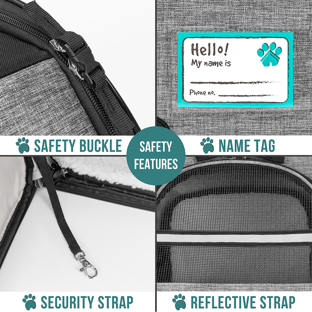 Haustierrucksack erweiterbar Katzentragerucksack Hunderucksack Träger für kleine Hunde - Bild 13 von 29