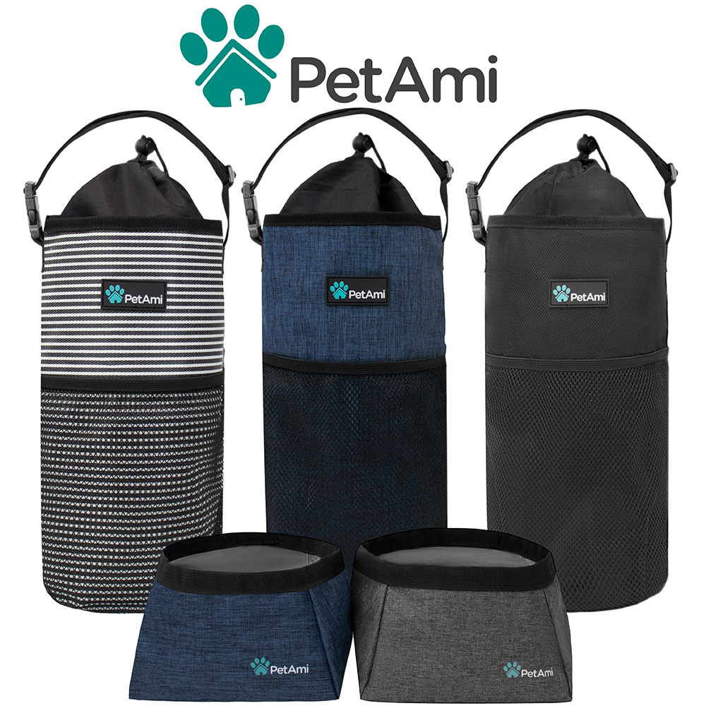 Dog Food Bowl Set Collapsible Portable Travel Water Dish Pet Feeder Foldable