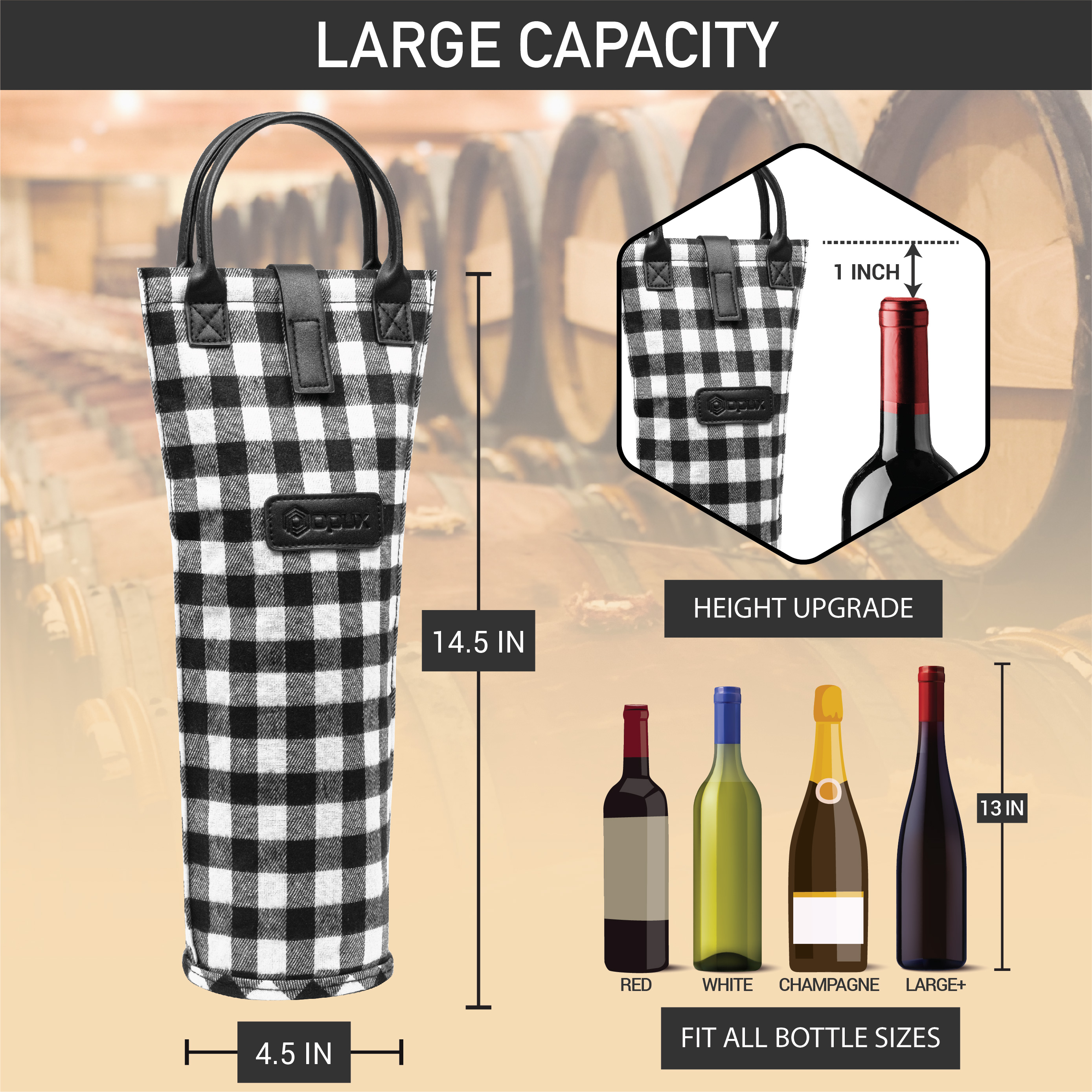 Wine Carrier Bag Insulated Single Bottle Cooler Protection Carrying Tote Travel