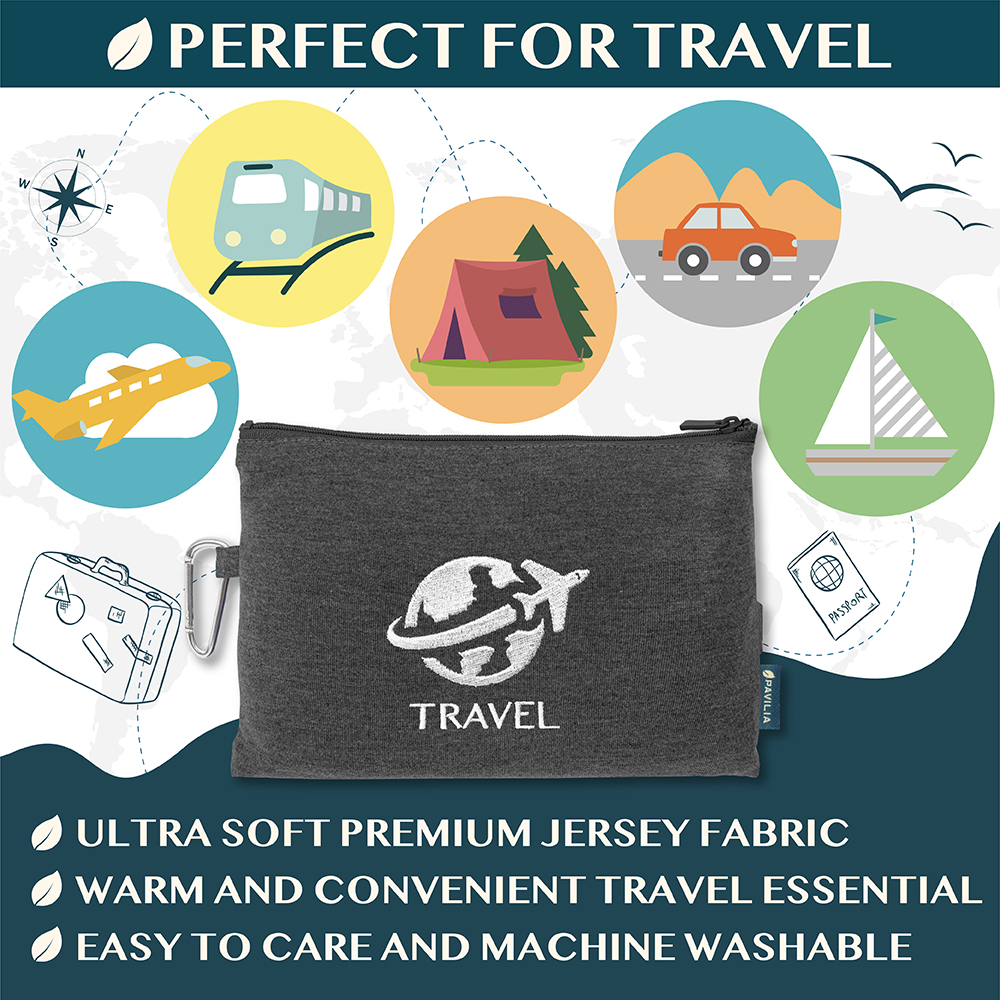 Travel Blanket Pillow Set Airplane Car Long Flight Airplane Neck Pillow Compact - Picture 7 of 42