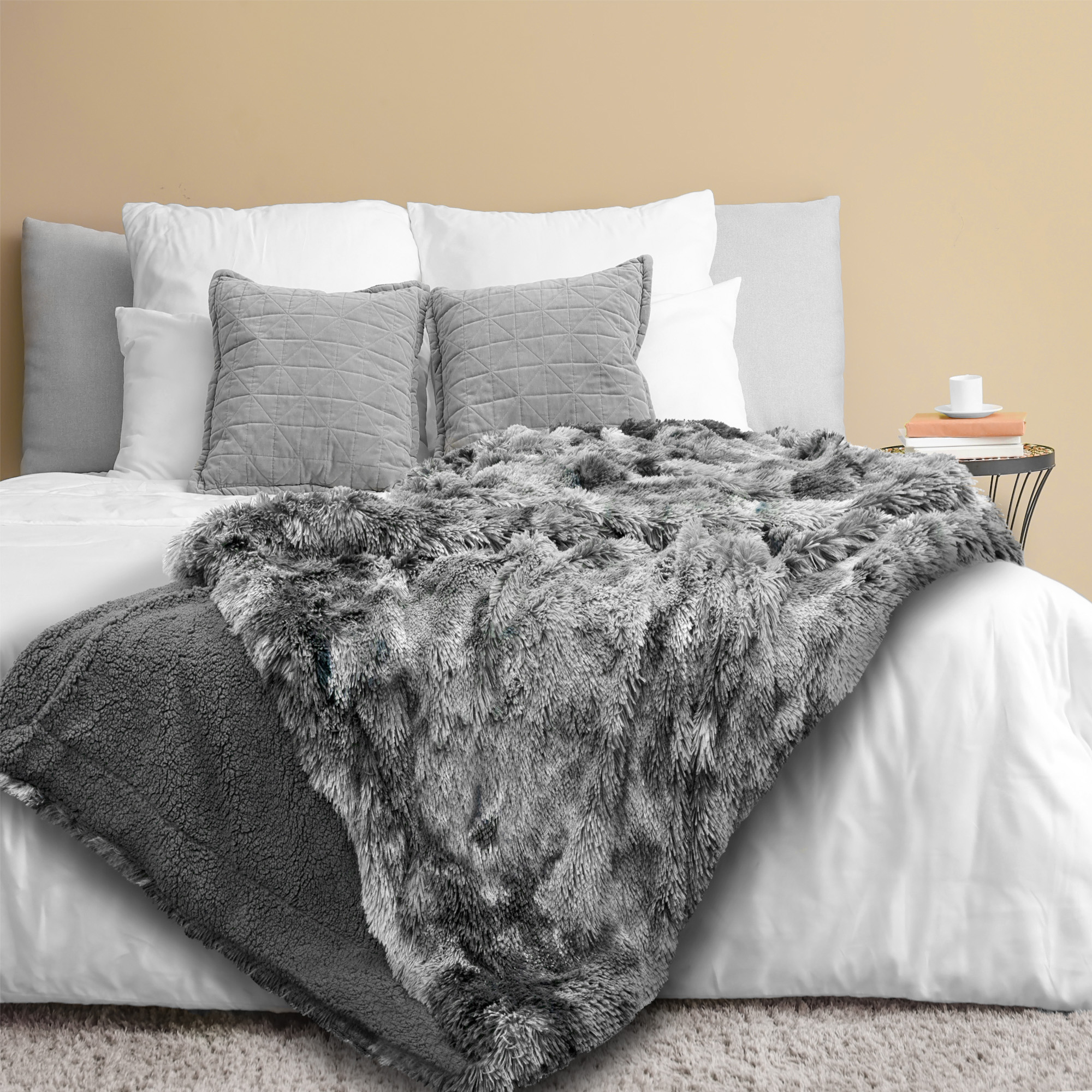 Luxurious Faux Fur Blanket Soft Warm Fluffy Sherpa Sofa Throw Shaggy Soft Plush - Picture 69 of 100