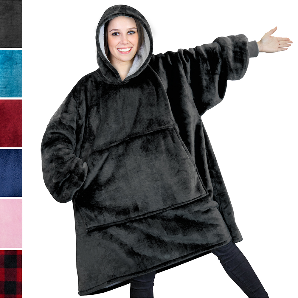 Sudadera Manta Sherpa Revestimiento Peluche Cómoda Lanza Sudadera con Sudadera con Bolsillo - Imagen 9 de 57