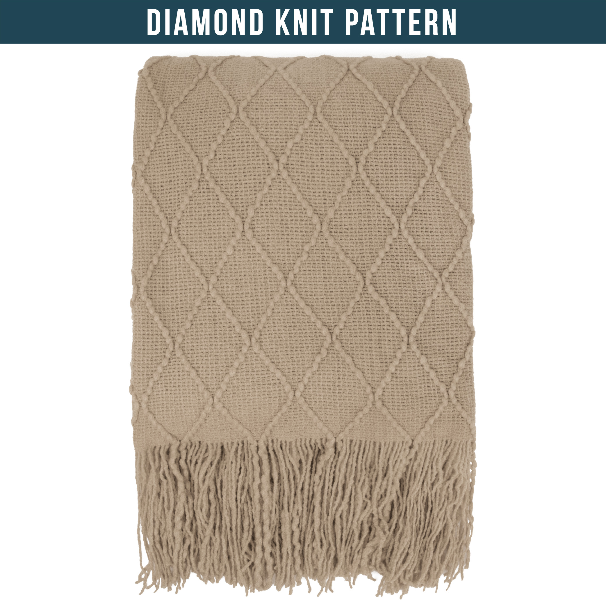 Decorative Fringe Throw Blanket for Couch Bed Sofa Soft Texture Knitted Blanket - Picture 58 of 64