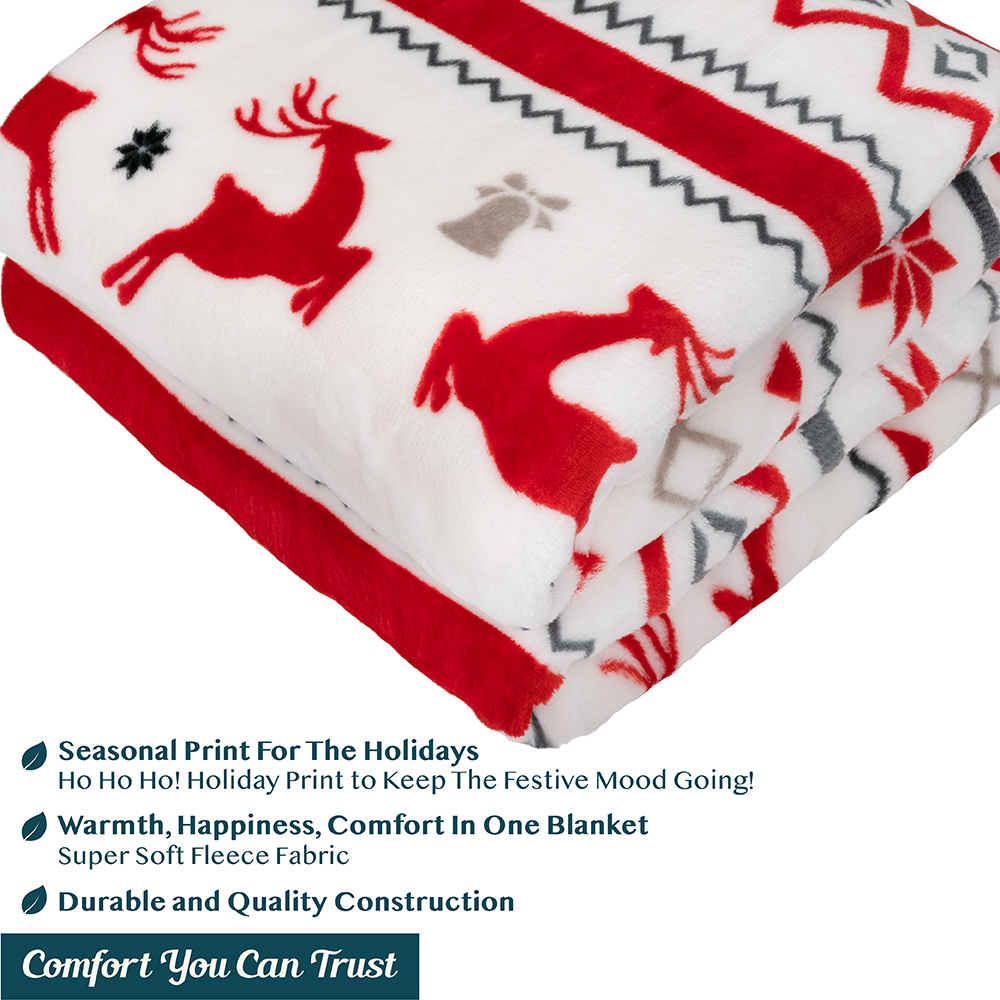 Merry Christmas Throw Blanket Holiday Pattern Decor Soft Fleece Sofa Couch Gift - Picture 103 of 110