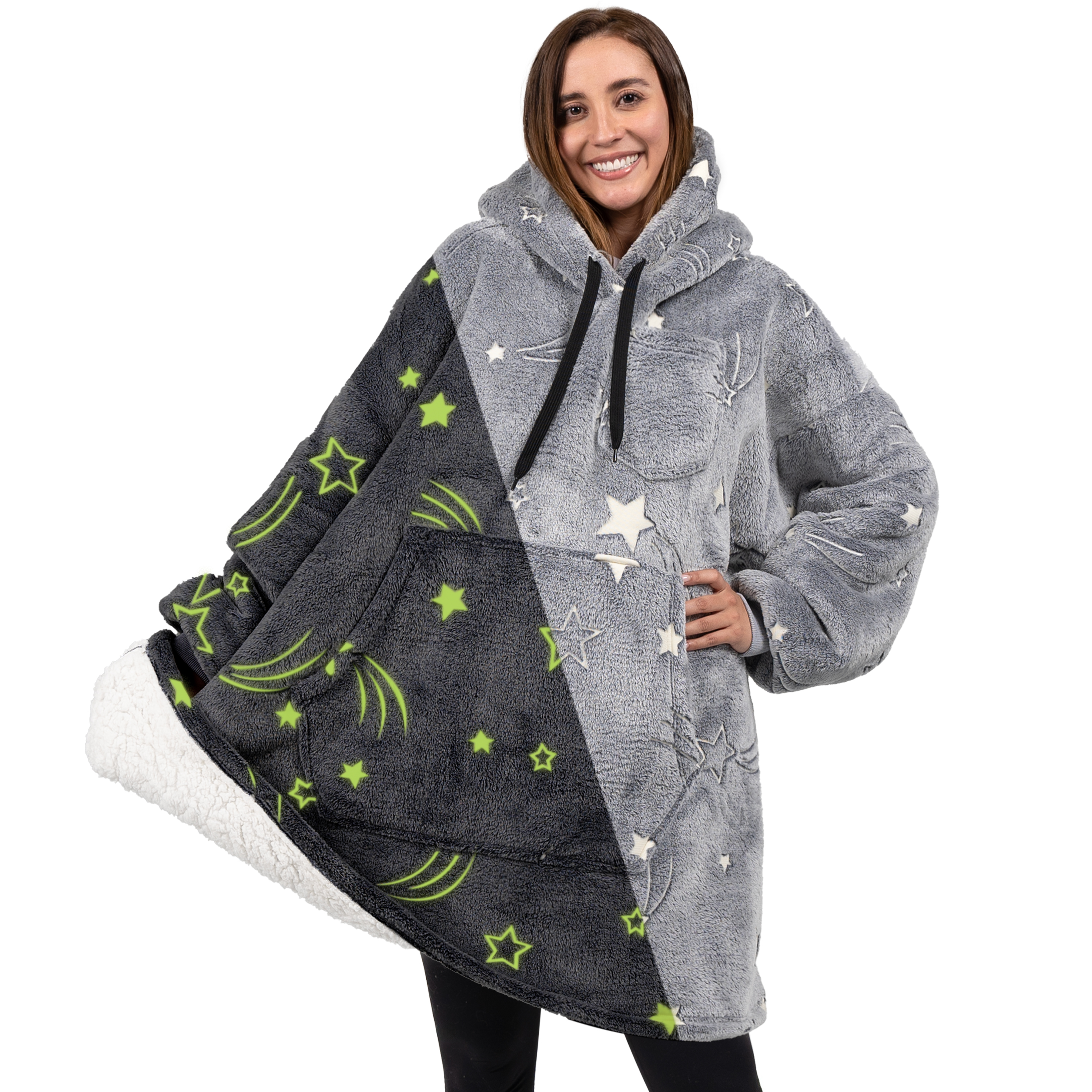 Blanket Sweatshirt Sherpa Plush Soft Comfy Fleece Oversized Hoodie Pocket Gift - Picture 37 of 117