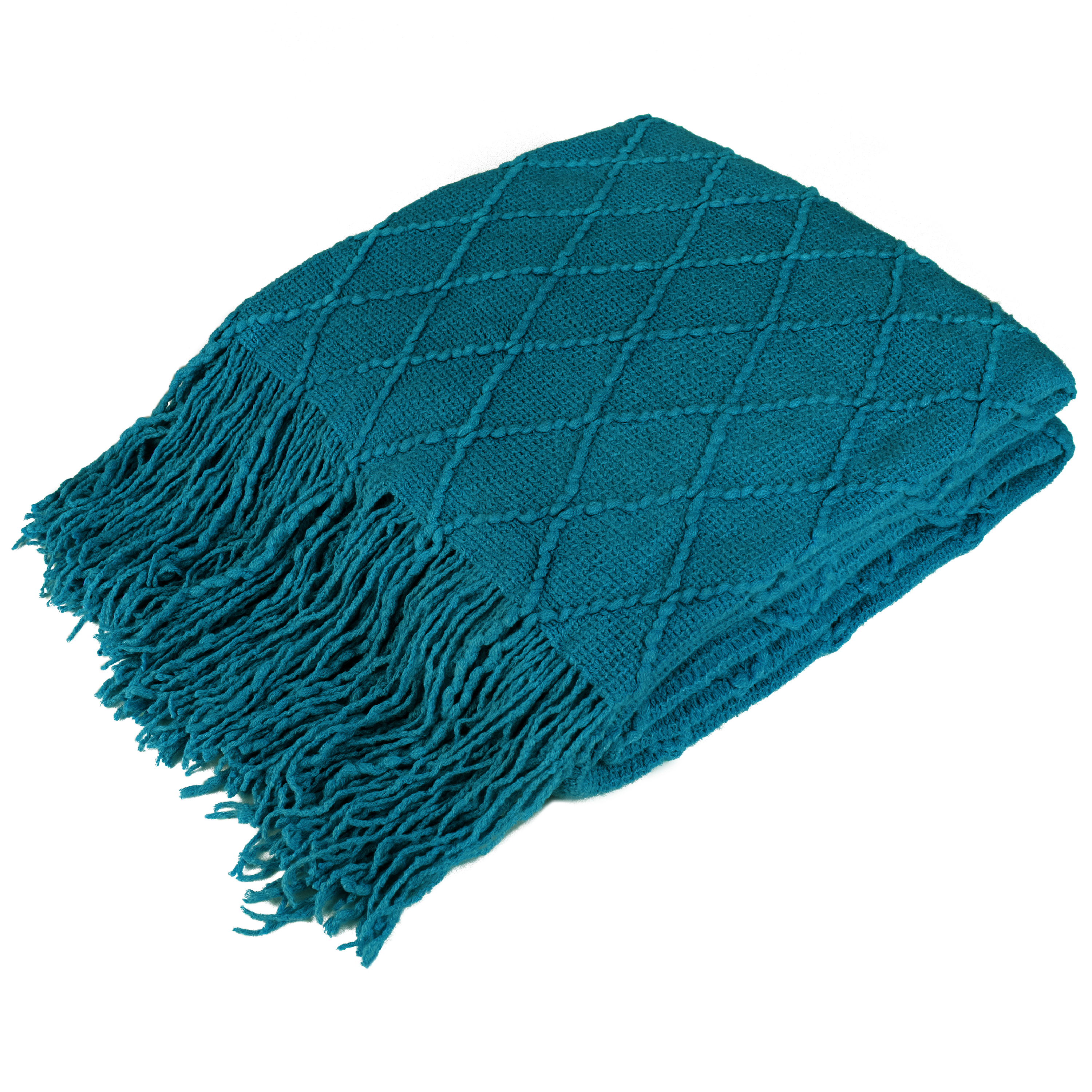 Decorative Fringe Throw Blanket for Couch Bed Sofa Soft Texture Knitted Blanket - Picture 38 of 64