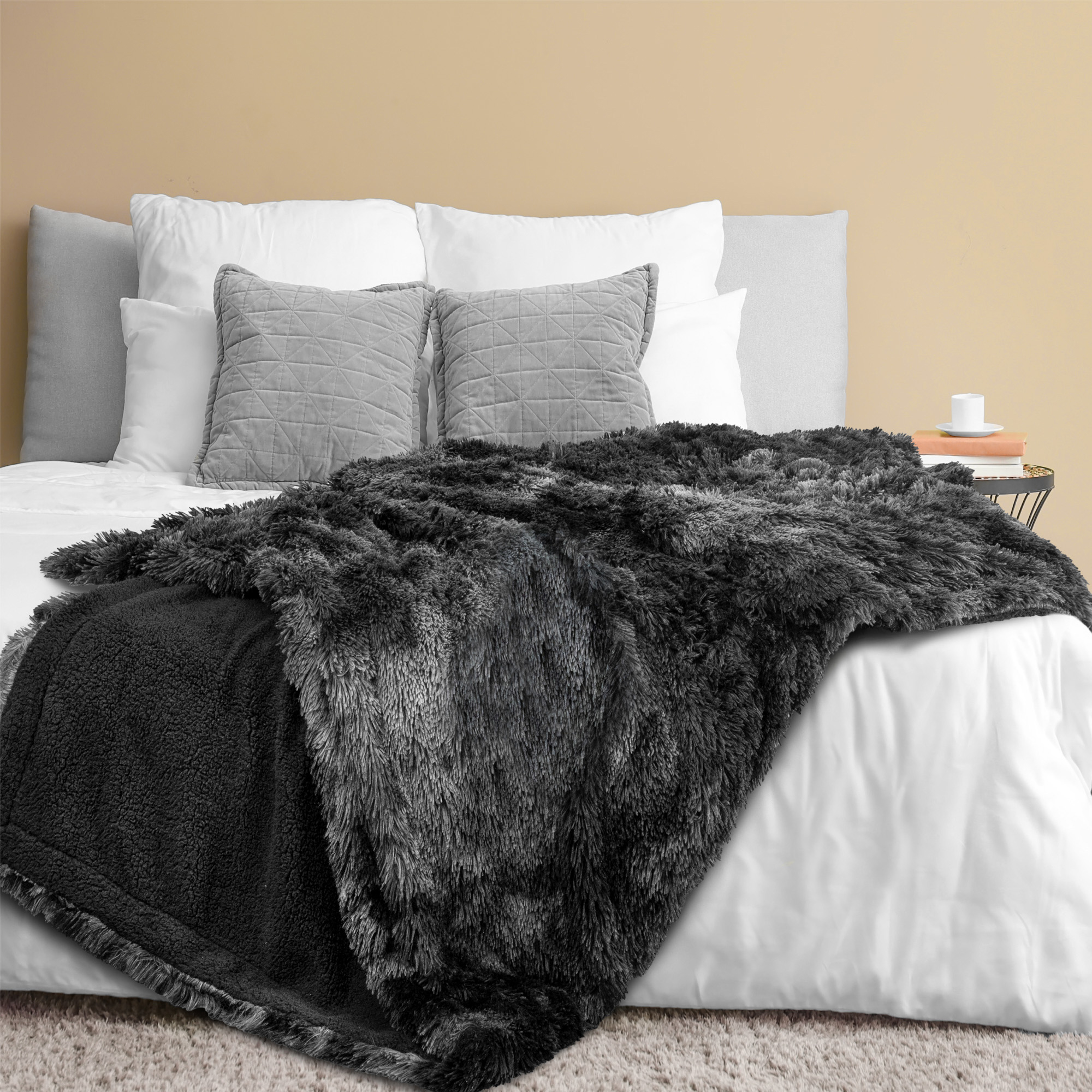 Luxurious Faux Fur Blanket Soft Warm Fluffy Sherpa Sofa Throw Shaggy Soft Plush - Picture 45 of 100