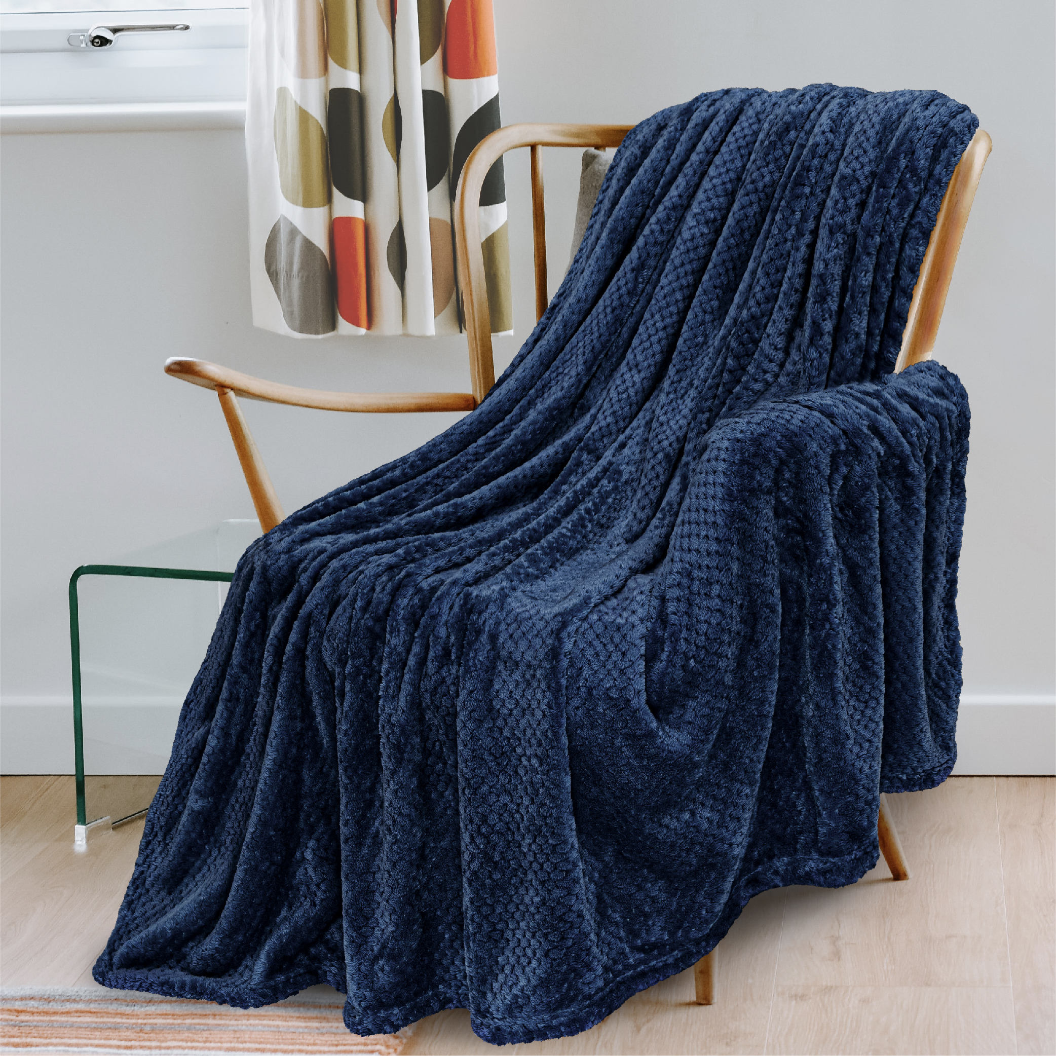 Throw Blanket for Sofa Couch Bed Lightweight Microfiber Polyester Waffle Pattern - Picture 131 of 190