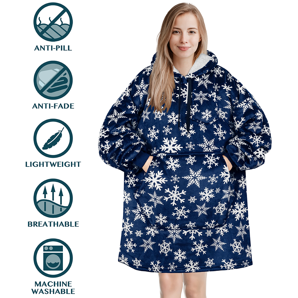 Blanket Sweatshirt Sherpa Plush Soft Comfy Fleece Oversized Hoodie Pocket Gift - Picture 16 of 117