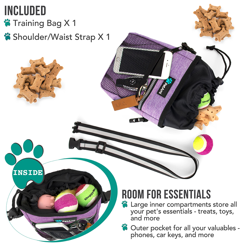 Pet Treat Pouch Training Dog Snack Feed Food Puppy Bait Obedience Waist Belt Bag - Picture 73 of 92
