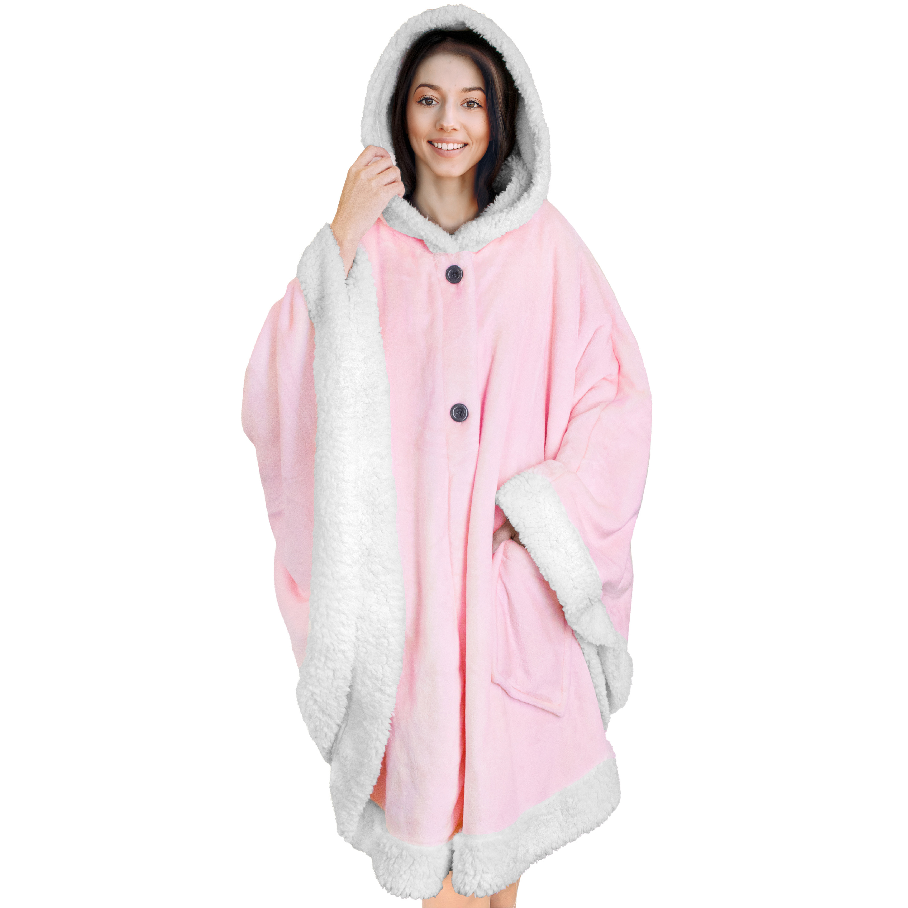 Manta portátil con capucha Angel Wrap para mujer acogedora poncho envolvente capucha tiro para adulto - Imagen 122 de 184