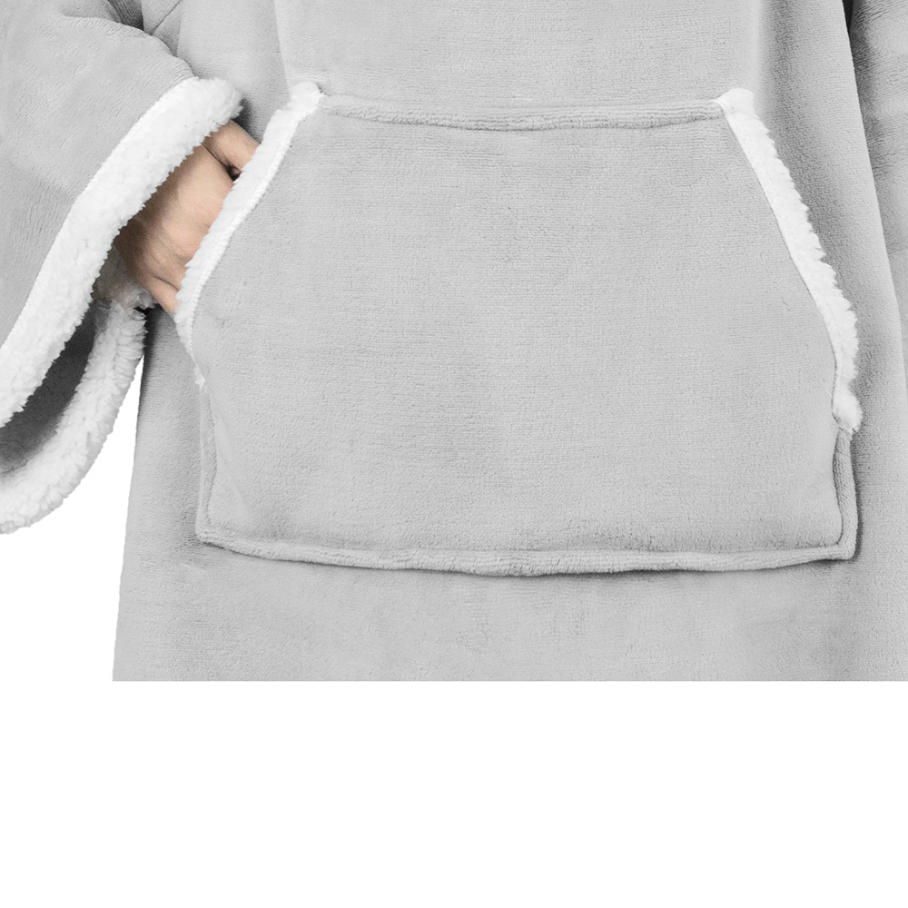 Fleece Wearable TV Blanket with Sleeves Front Pocket Robe Warn Soft Blanket Gift - Picture 91 of 168