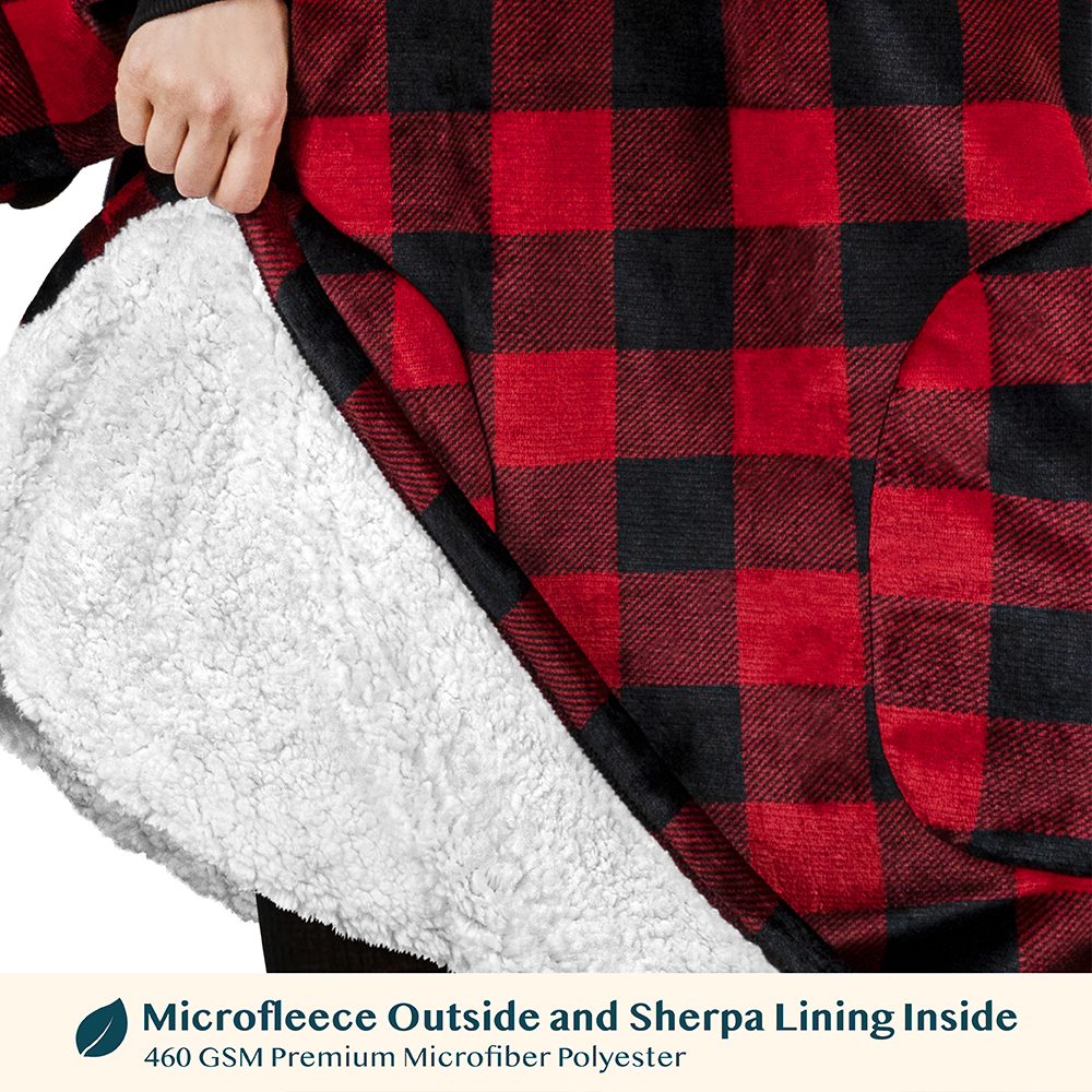 Manta Sudadera Sherpa Forro Felpa Suave Cómoda Vellón Gran Tamaño Sudadera con Capucha Bolsillo - Imagen 27 de 118