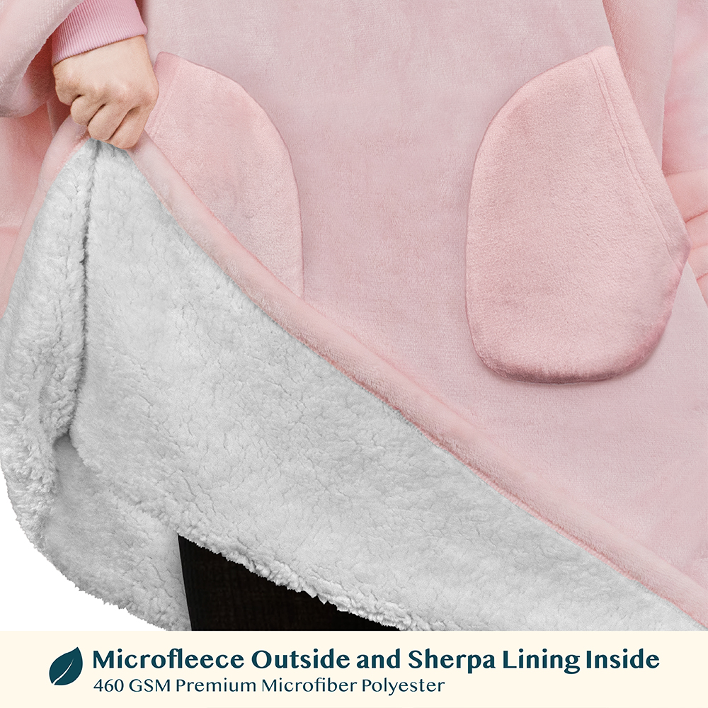 Blanket Sweatshirt Sherpa Lining Comfy Fleece Oversized Hoodie for Kids Teens - Picture 39 of 71