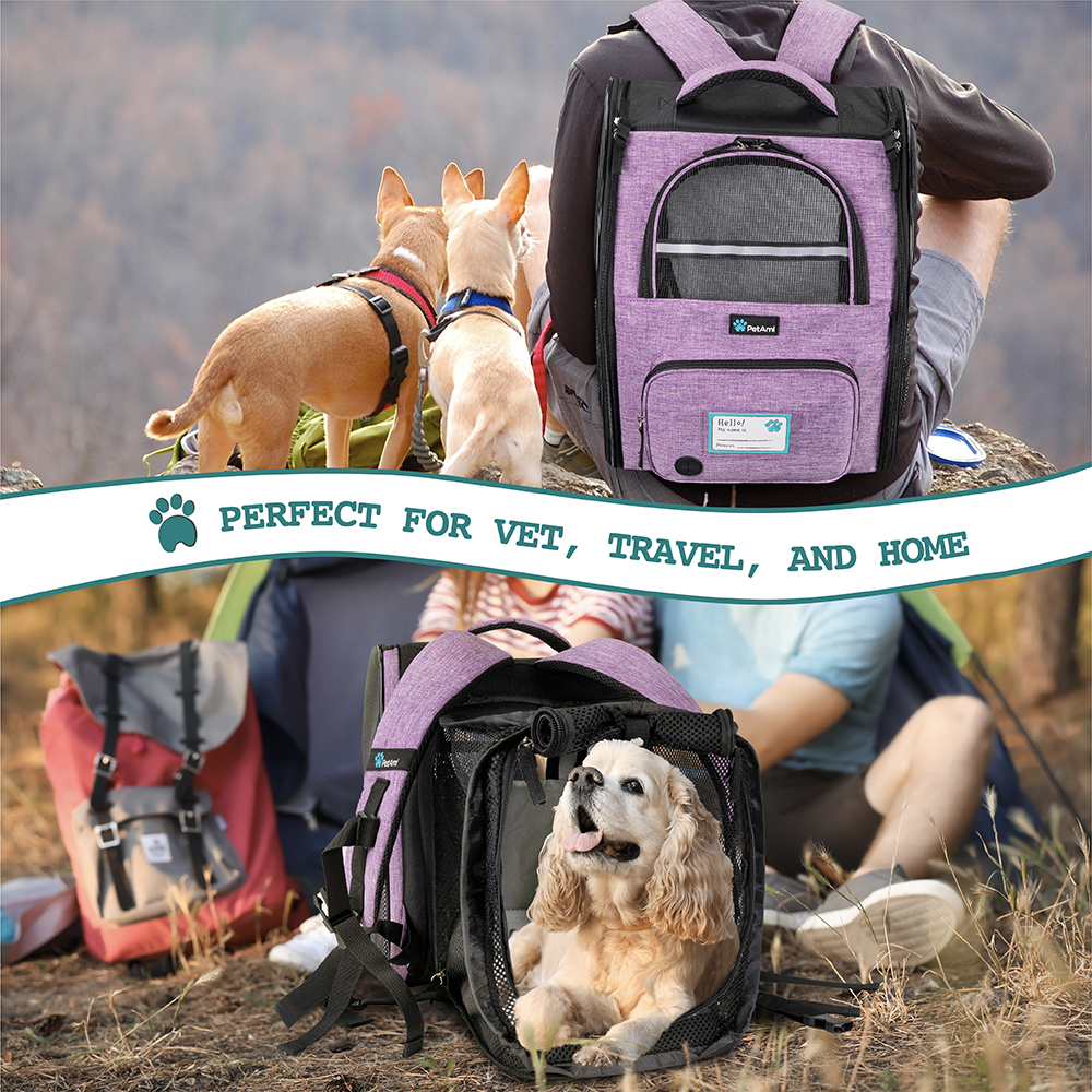 Haustierrucksack erweiterbar Katzentragerucksack Hunderucksack Träger für kleine Hunde - Bild 22 von 29