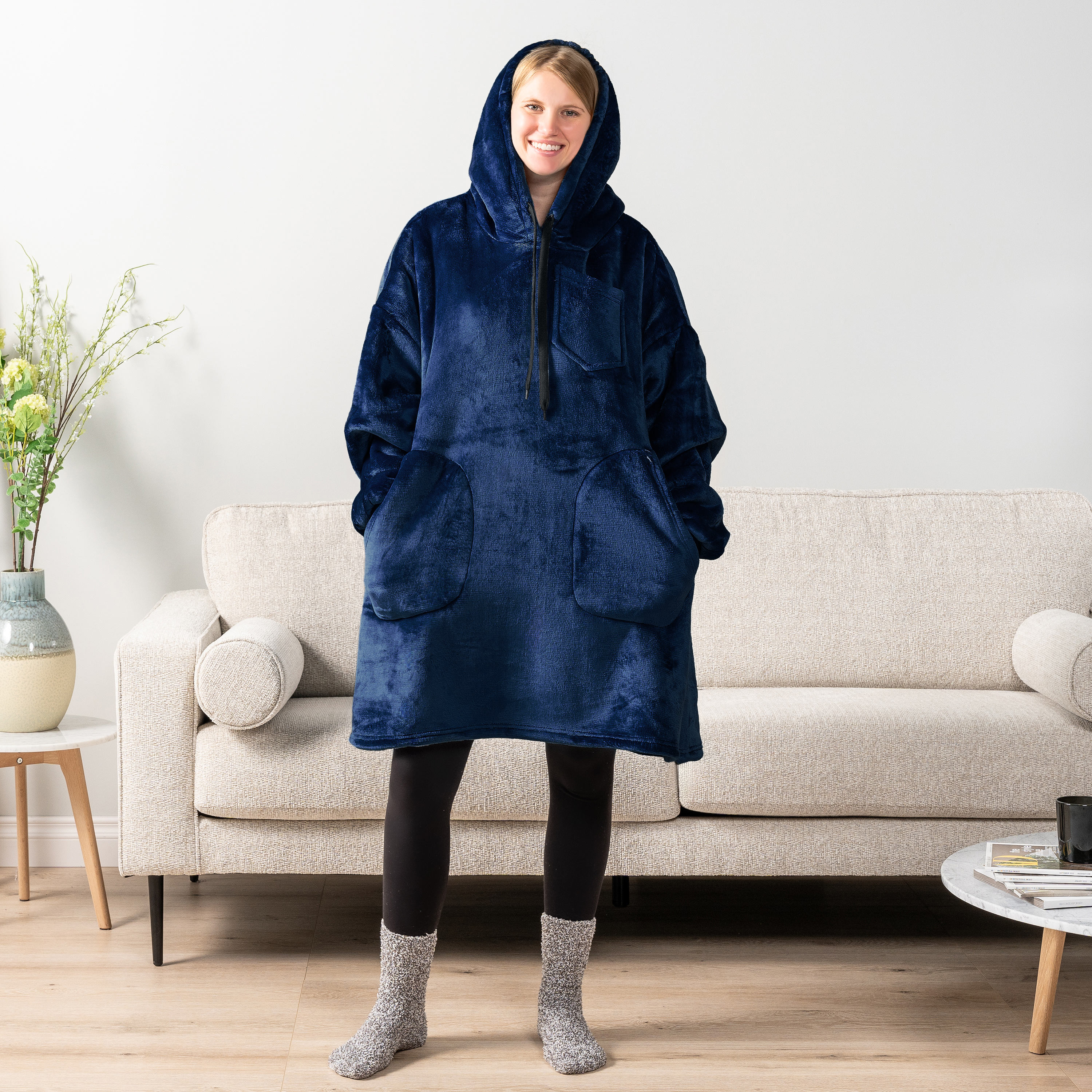 Manta Sudadera Sherpa Forro Felpa Suave Cómoda Vellón Gran Tamaño Sudadera con Capucha Bolsillo - Imagen 60 de 118