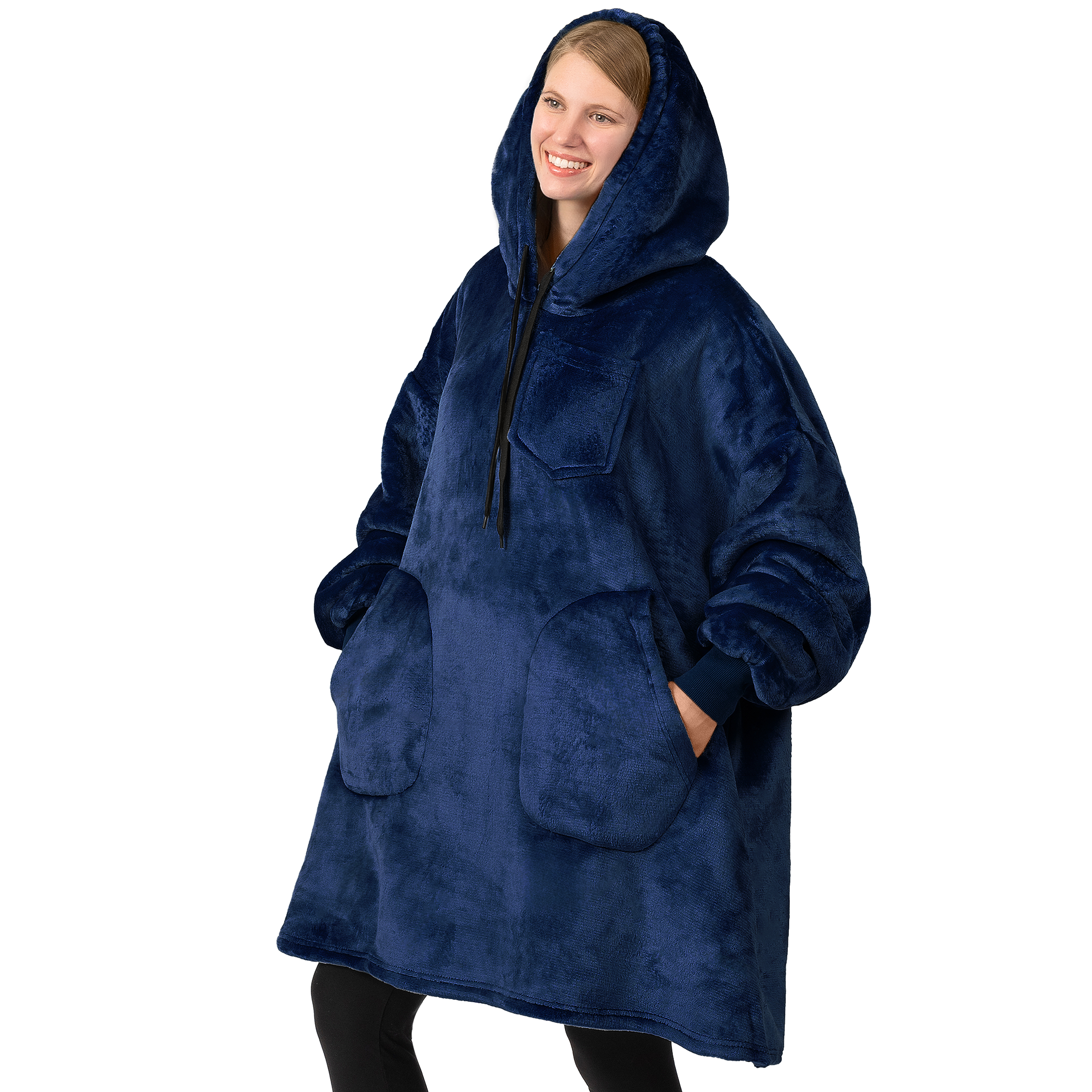 Manta Sudadera Sherpa Forro Felpa Suave Cómoda Vellón Gran Tamaño Sudadera con Capucha Bolsillo - Imagen 56 de 118
