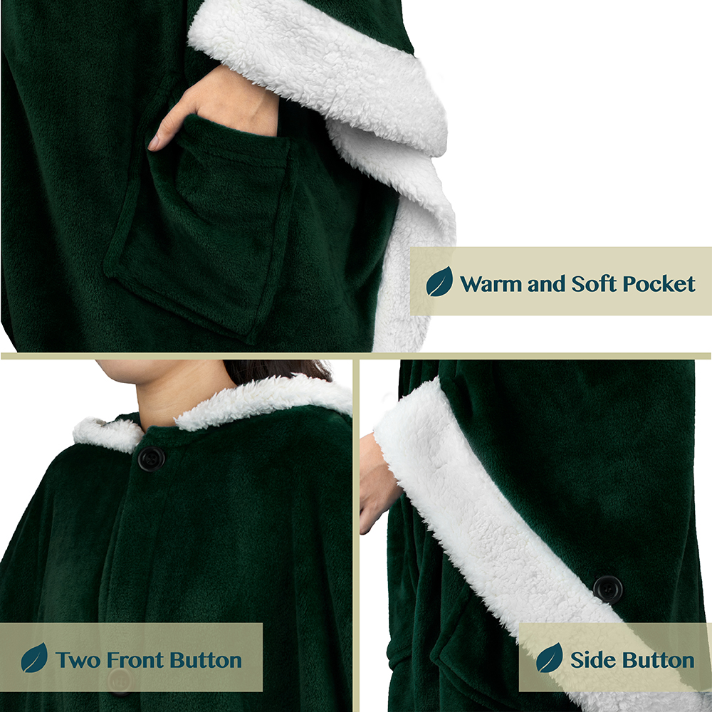 Manta portátil con capucha Angel Wrap para mujer acogedora poncho envolvente capucha tiro para adulto - Imagen 85 de 184