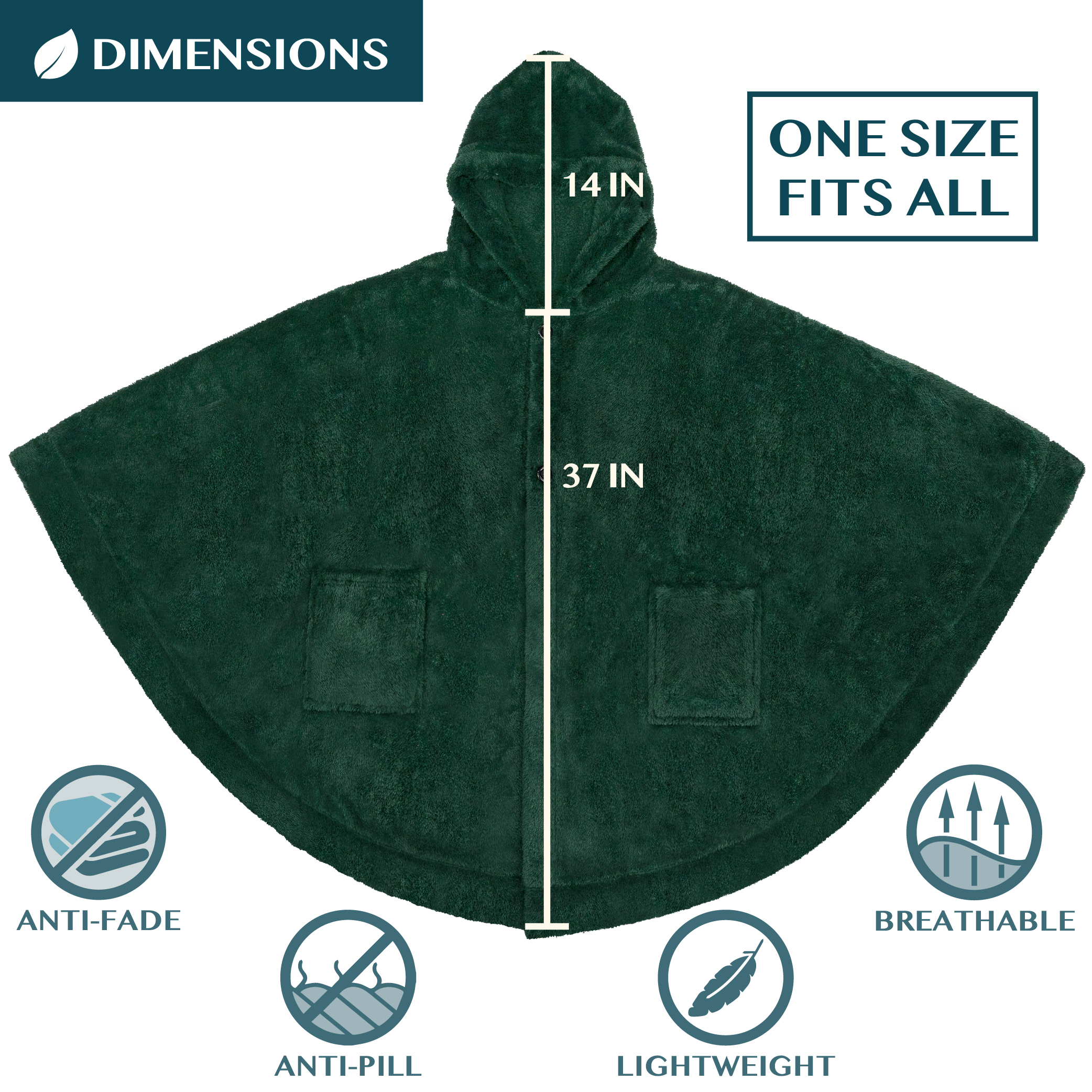 Poncho Manta con Capucha Usable Mantón Envoltura Capucha Bolsillos Suave Esponjoso Regalo - Imagen 14 de 81