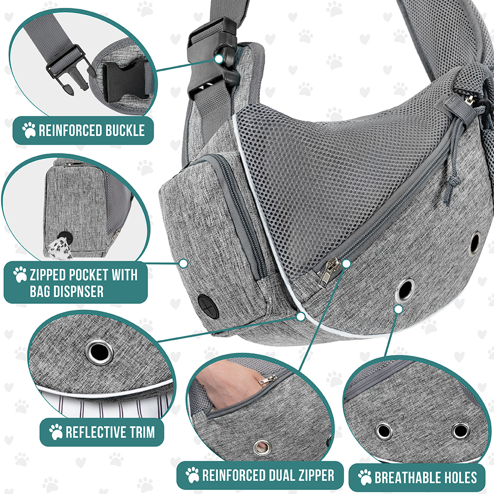 Pet Dog Sling Carrier Bag Mesh Puppy Carry Pack Shoulder Backpack Travel Tote M - Picture 12 of 35