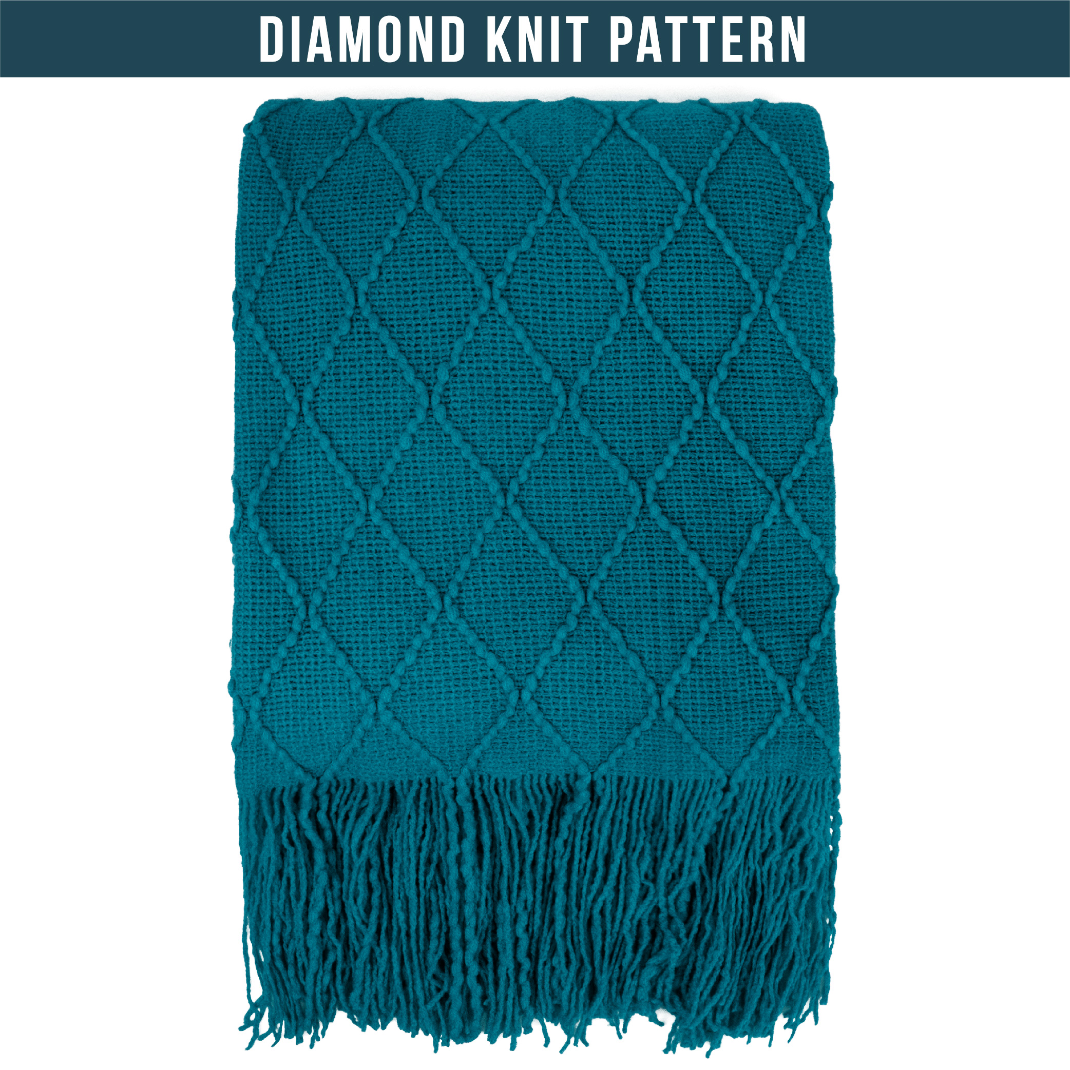 Decorative Fringe Throw Blanket for Couch Bed Sofa Soft Texture Knitted Blanket - Picture 40 of 64