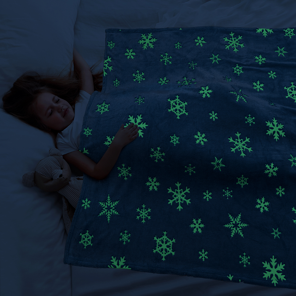 Glow in The Dark Throw Blanket for Kids Boys Girls Unicorn Dinosaur Space Stars - Picture 13 of 57