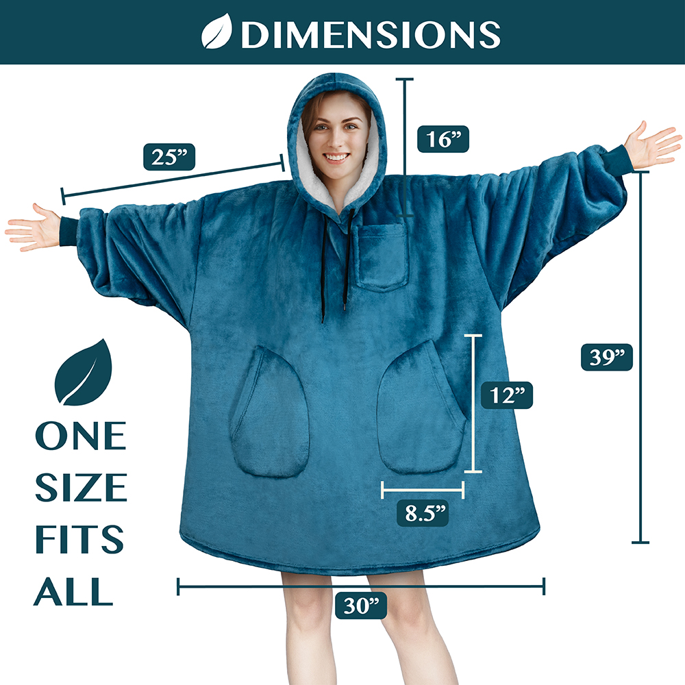 Manta Sudadera Sherpa Forro Felpa Suave Cómoda Vellón Gran Tamaño Sudadera con Capucha Bolsillo - Imagen 107 de 118