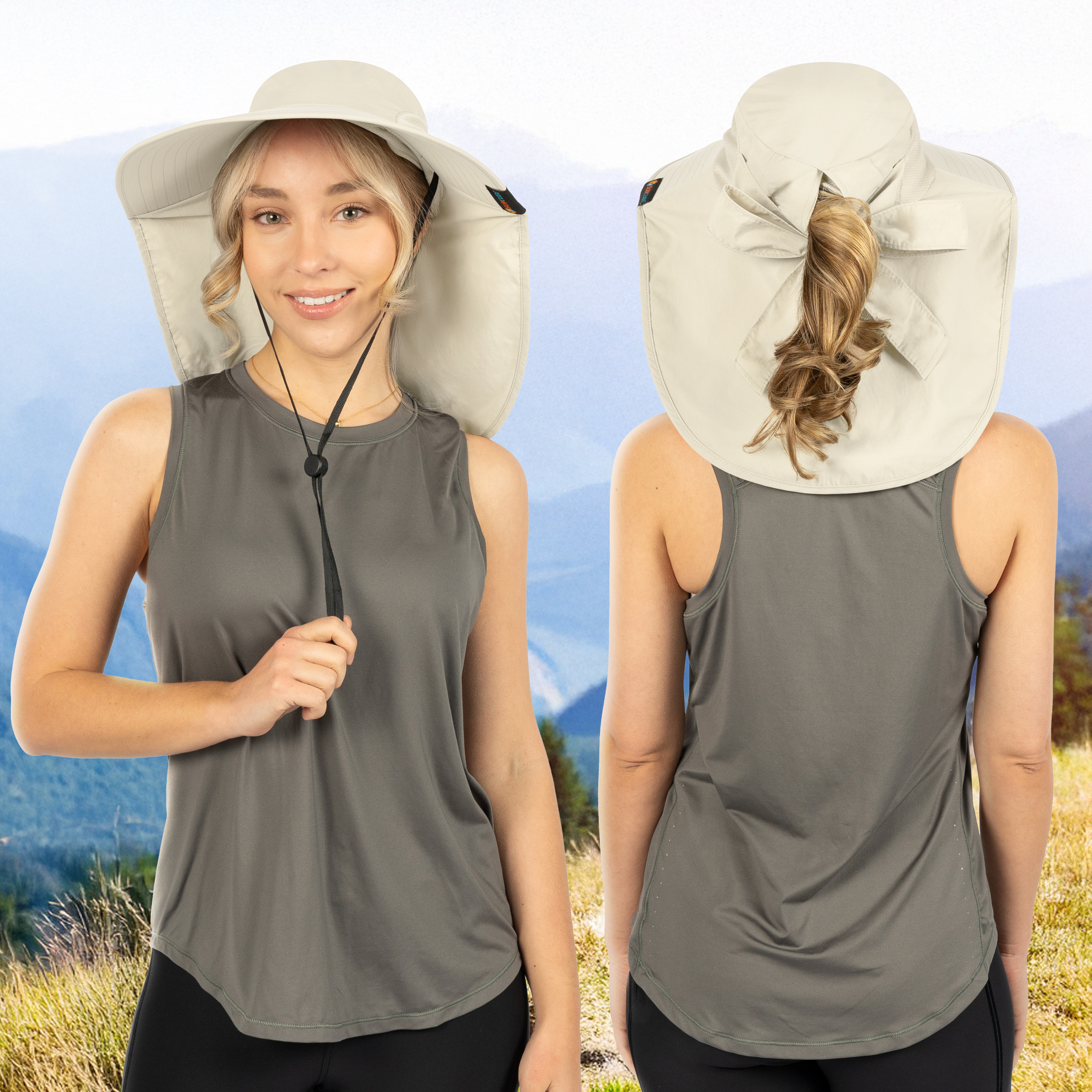 Sombrero para el Sol con Solapa para el Cuello Ala Ancha Sombrero para Senderismo 50+UPF Hombres Mujeres Pesca Safari FPS - Imagen 11 de 128