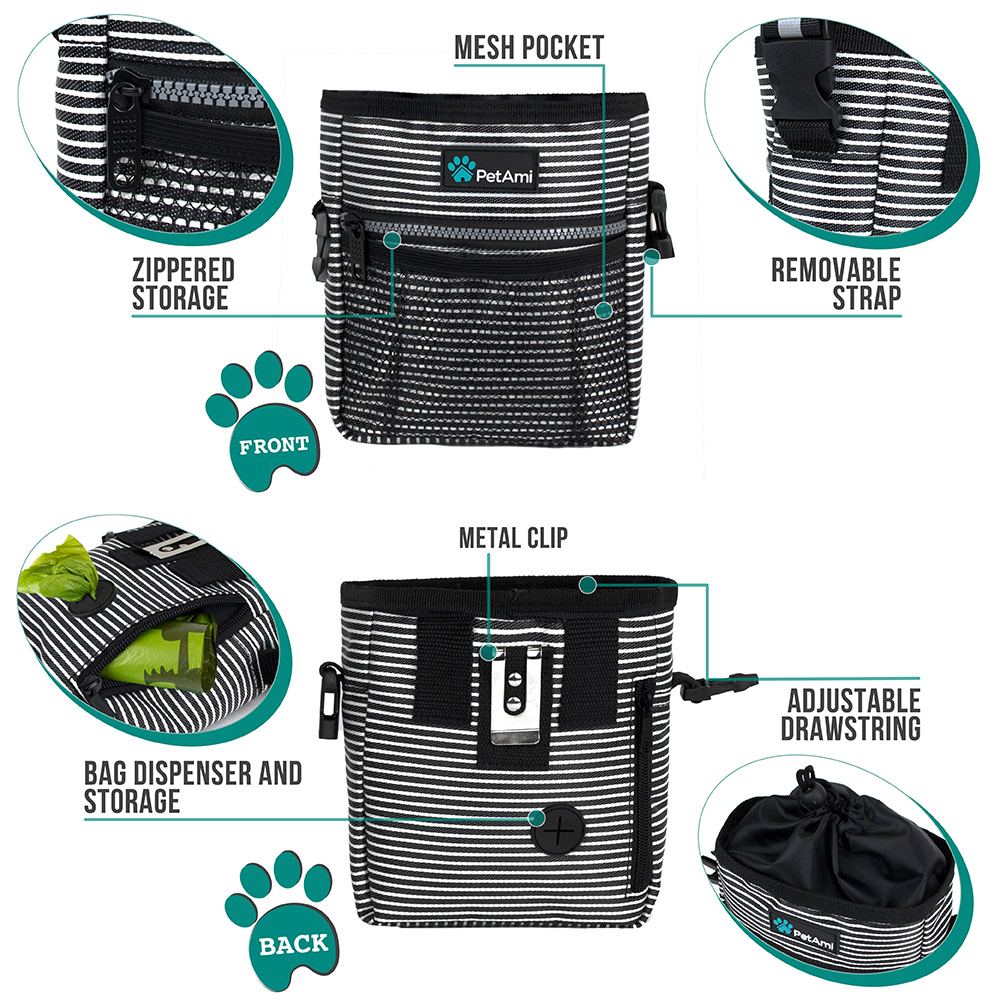 Pet Treat Pouch Training Dog Snack Feed Food Puppy Bait Obedience Waist Belt Bag - Picture 4 of 92