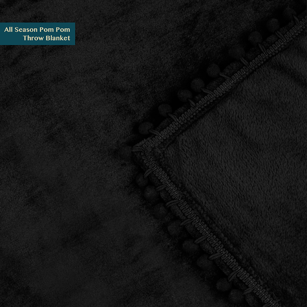 thumbnail 4 - Plaid Buffalo Checker Pom Pom Fringe Throw Blanket Soft Fleece for Sofa Couch