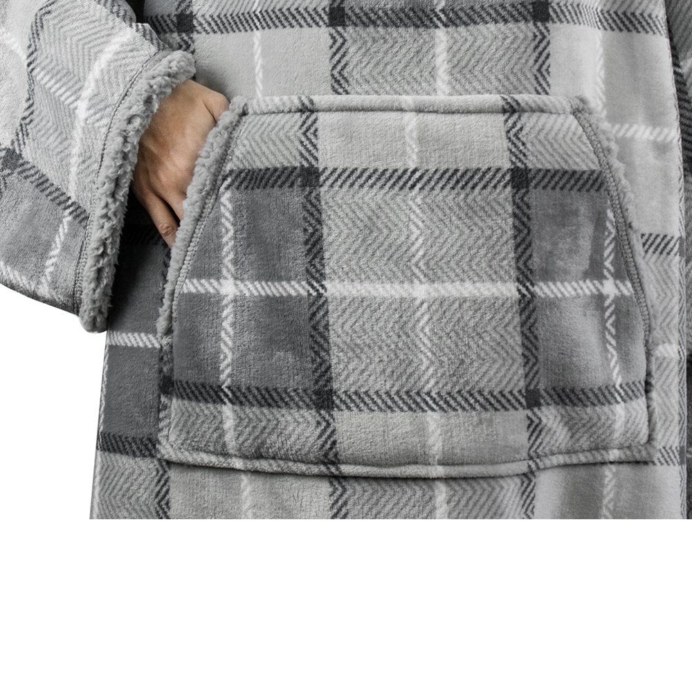 Fleece Wearable TV Blanket with Sleeves Front Pocket Robe Warn Soft Blanket Gift - Picture 122 of 168