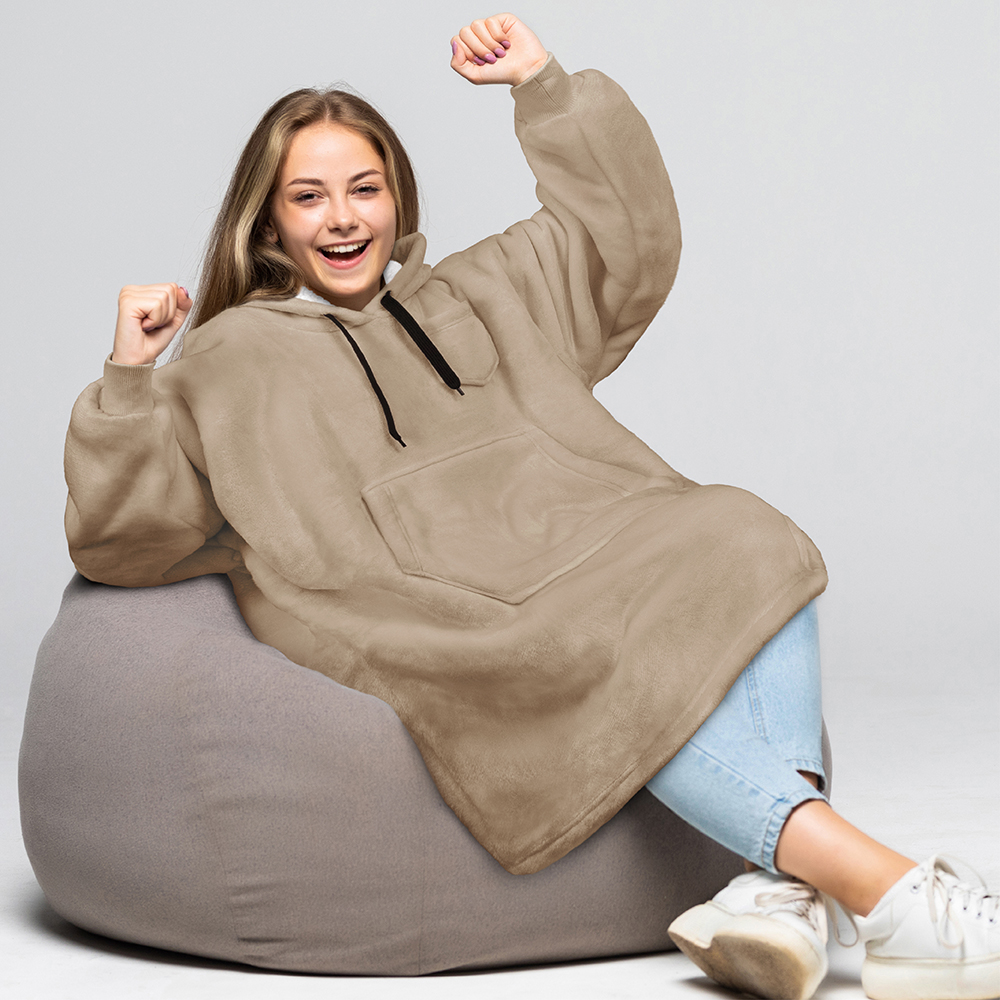Blanket Sweatshirt Sherpa Lining Comfy Fleece Oversized Hoodie for Kids Teens JR - Picture 56 of 71